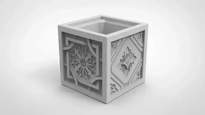 European retro tiles pattern vase