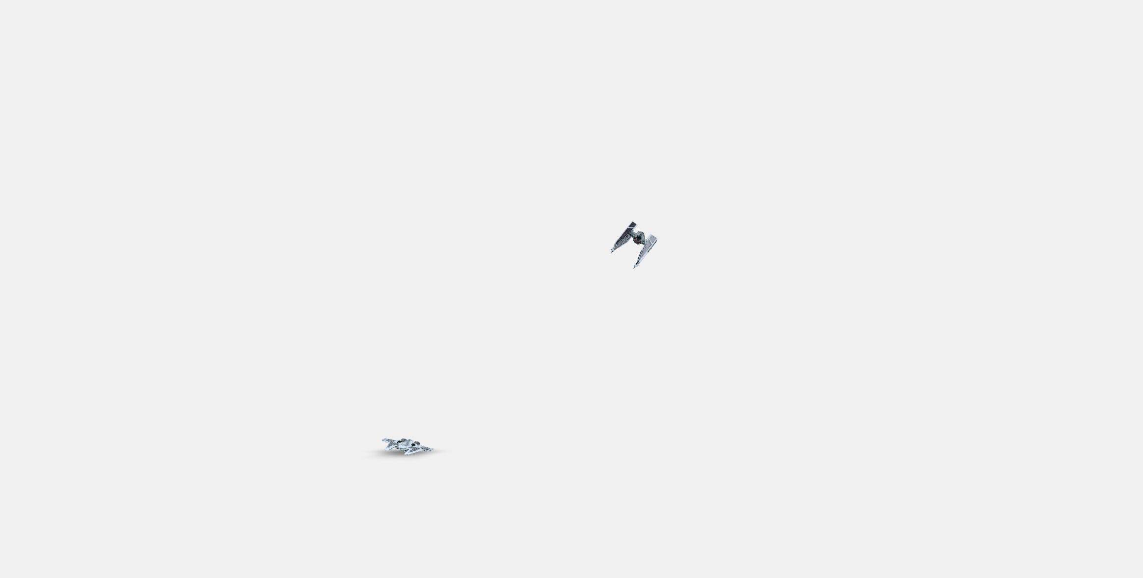 LEGO Star Wars Mandalorian Fighter vs TIE Interceptor 75348 Low-poly 3D model_12