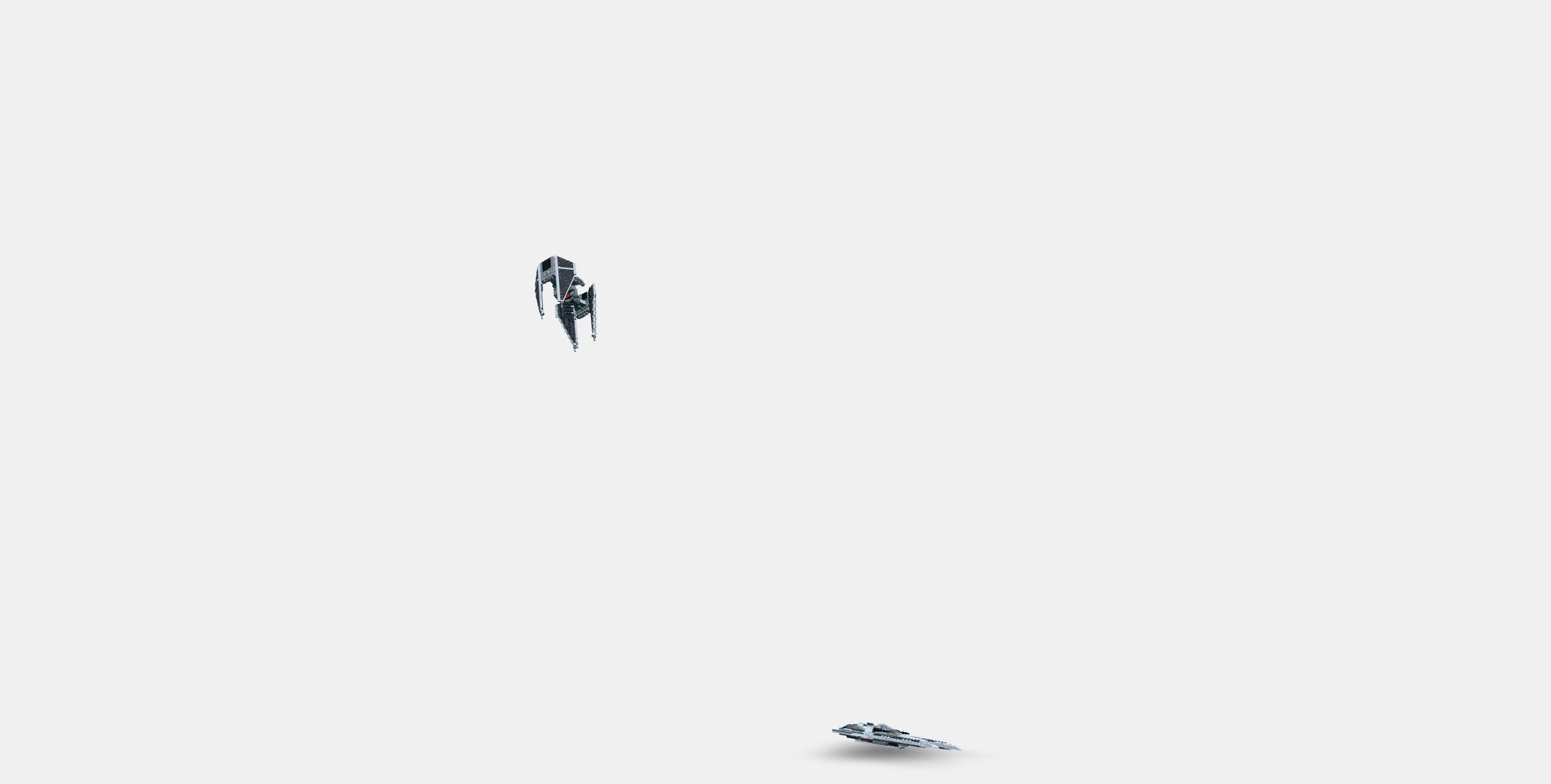 LEGO Star Wars Mandalorian Fighter vs TIE Interceptor 75348 Low-poly 3D model_9