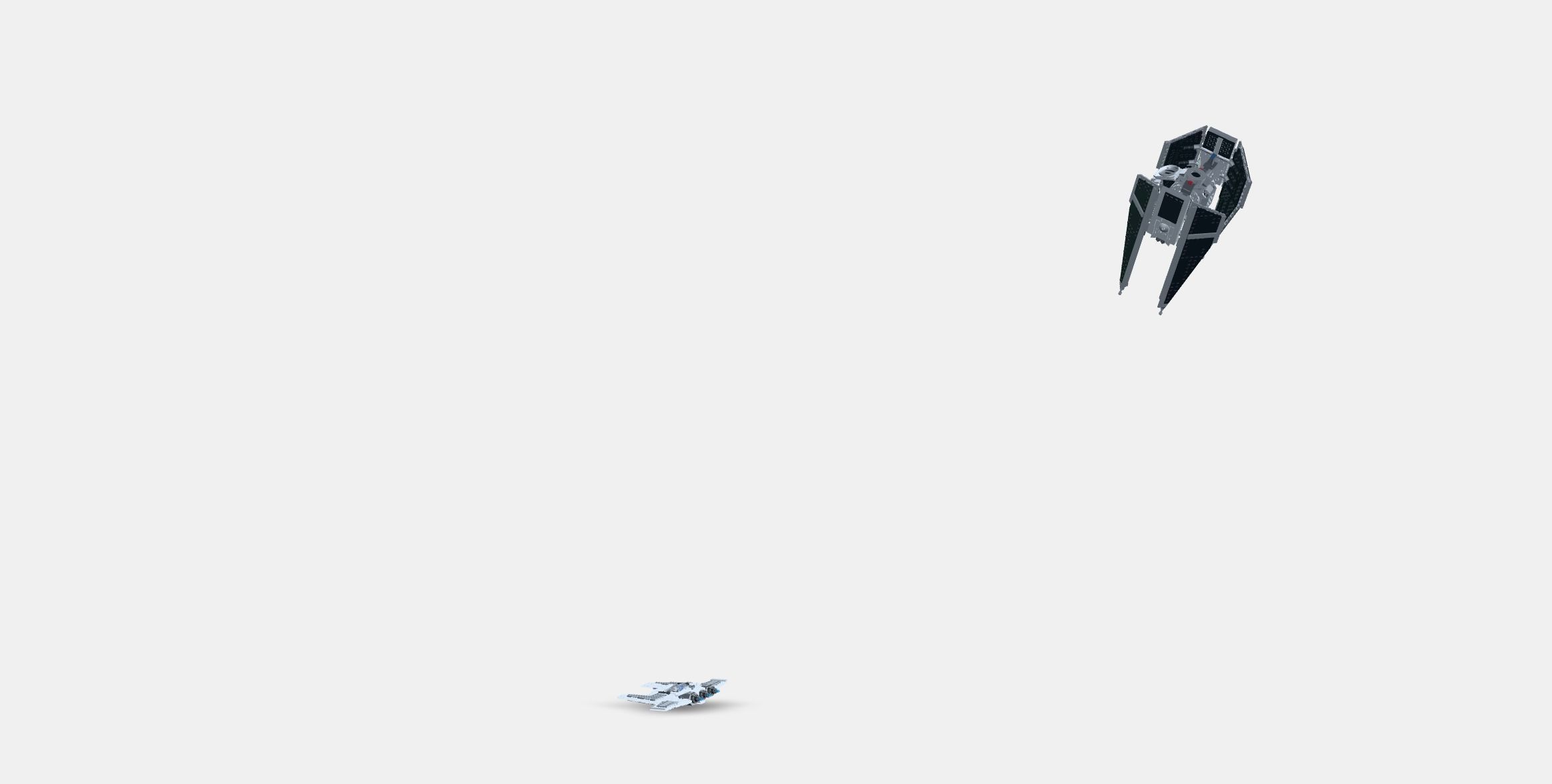 LEGO Star Wars Mandalorian Fighter vs TIE Interceptor 75348 Low-poly 3D model_2