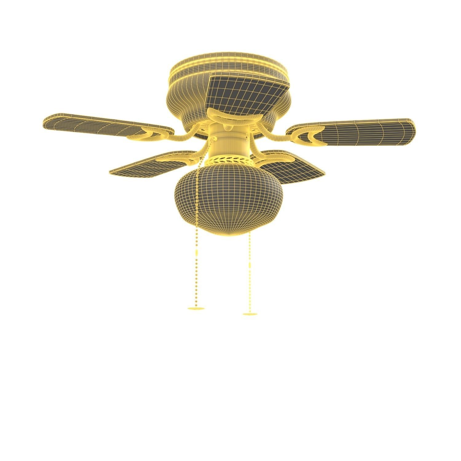 28 Inch Hero Espresso Pull Chain Ceiling Fan PBR 3D model_5