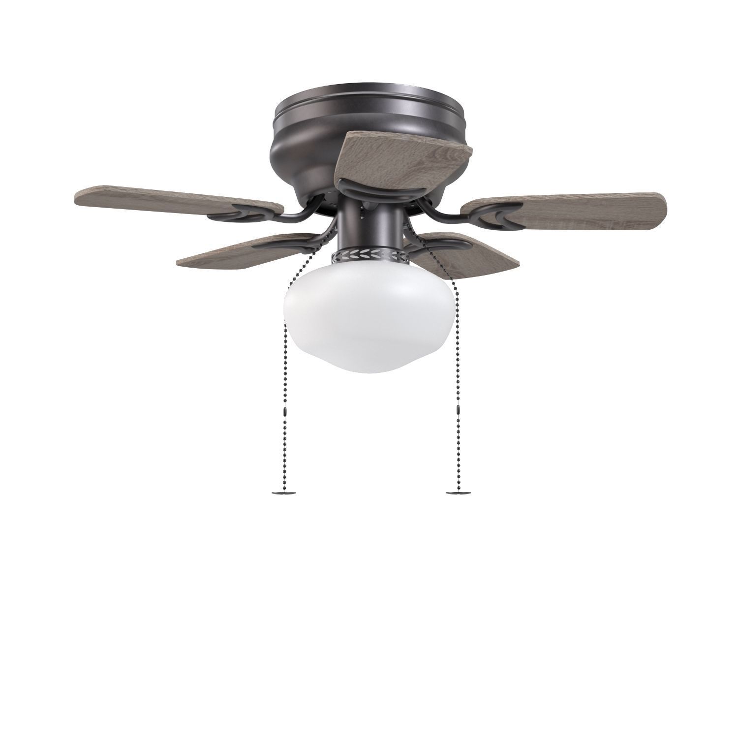 28 Inch Hero Espresso Pull Chain Ceiling Fan PBR 3D model_2