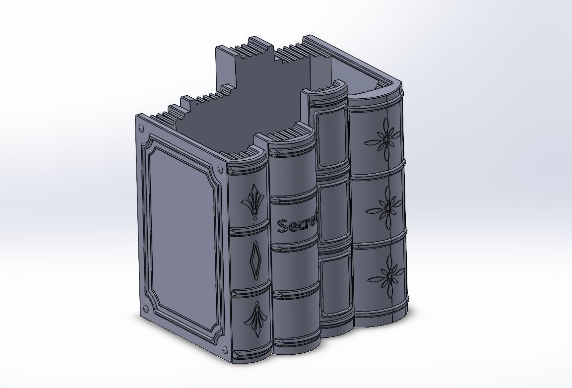upright book pattern vase 3D print model_3