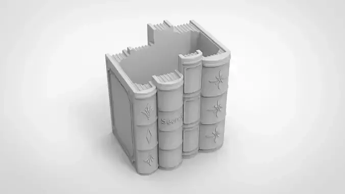 upright book pattern vase