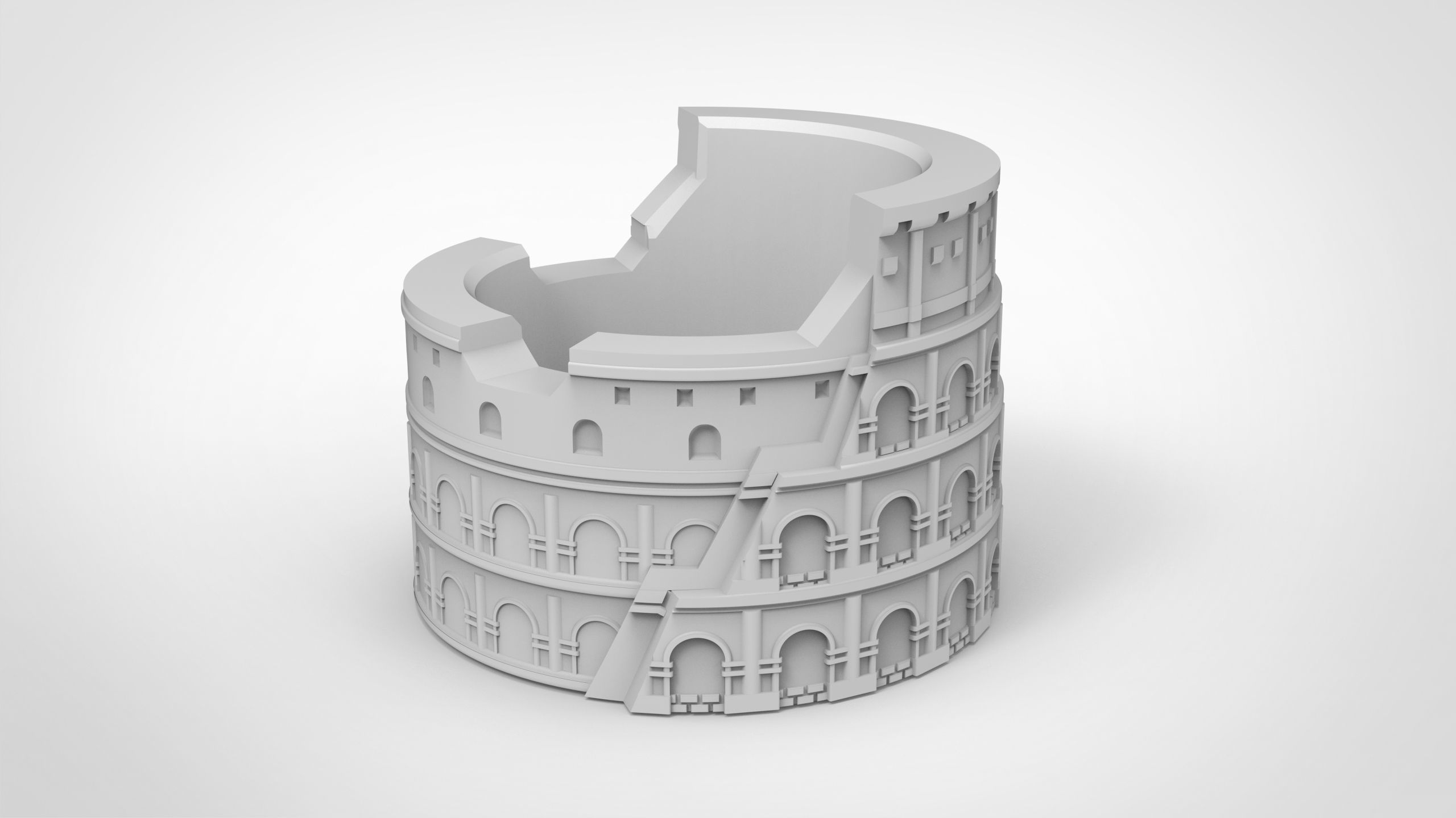 Colosseum pattern vase 3D print model_1