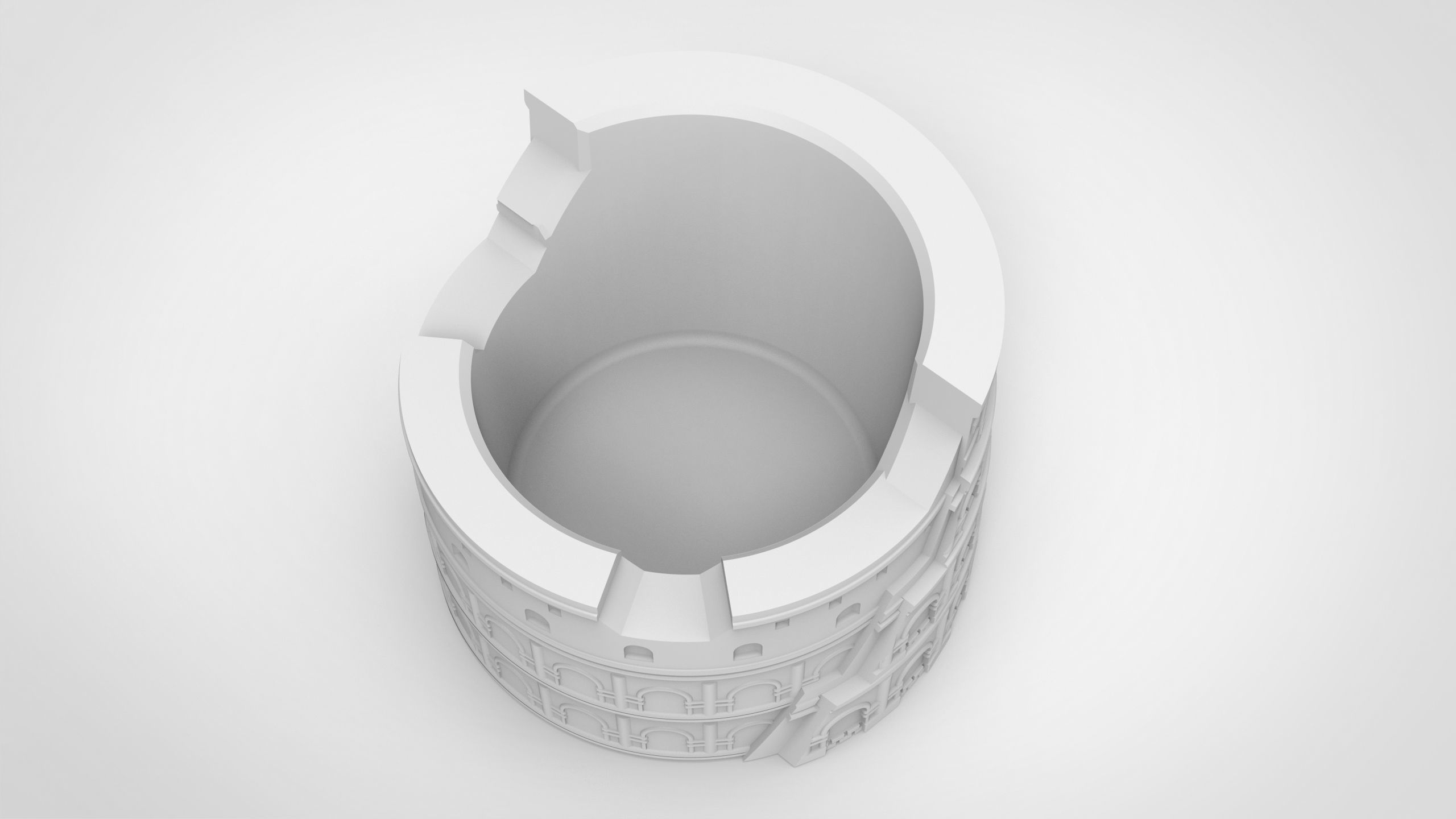 Colosseum pattern vase 3D print model_2