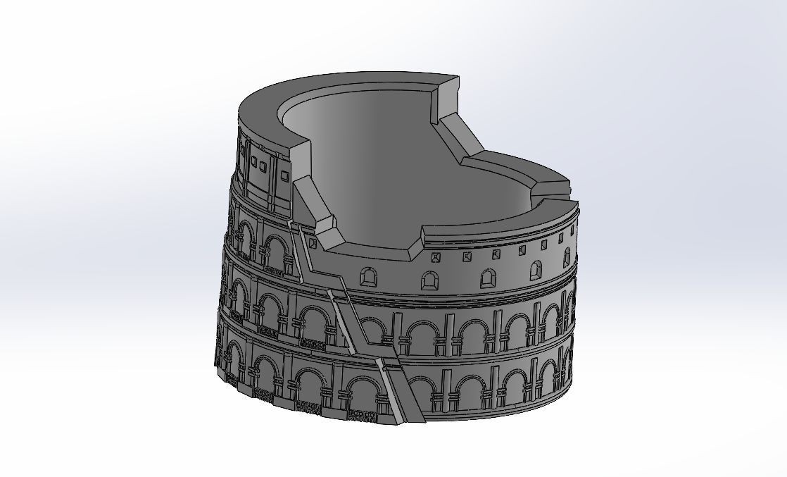 Colosseum pattern vase 3D print model_3