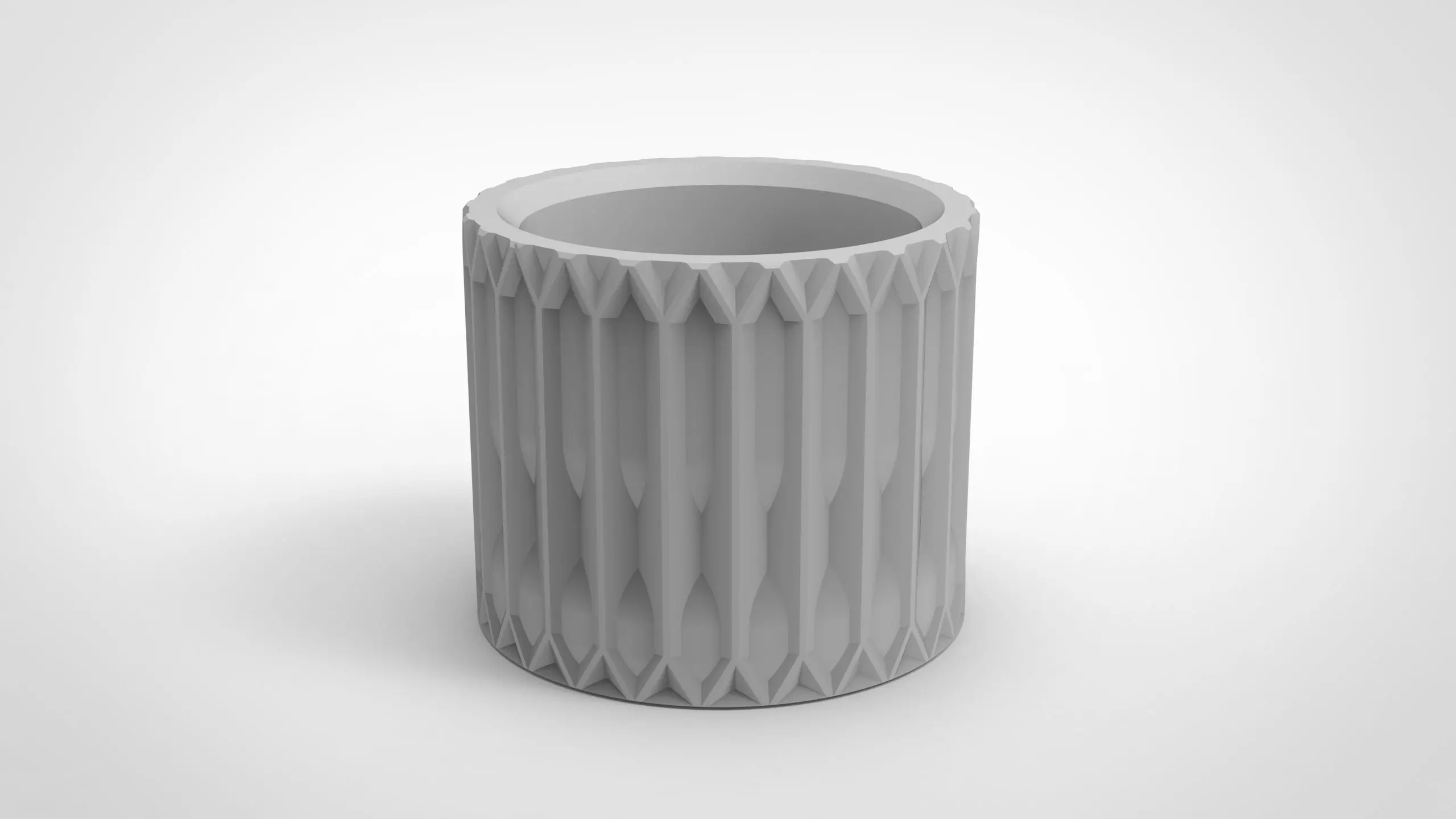 Geometric texture pattern vase 3D print model