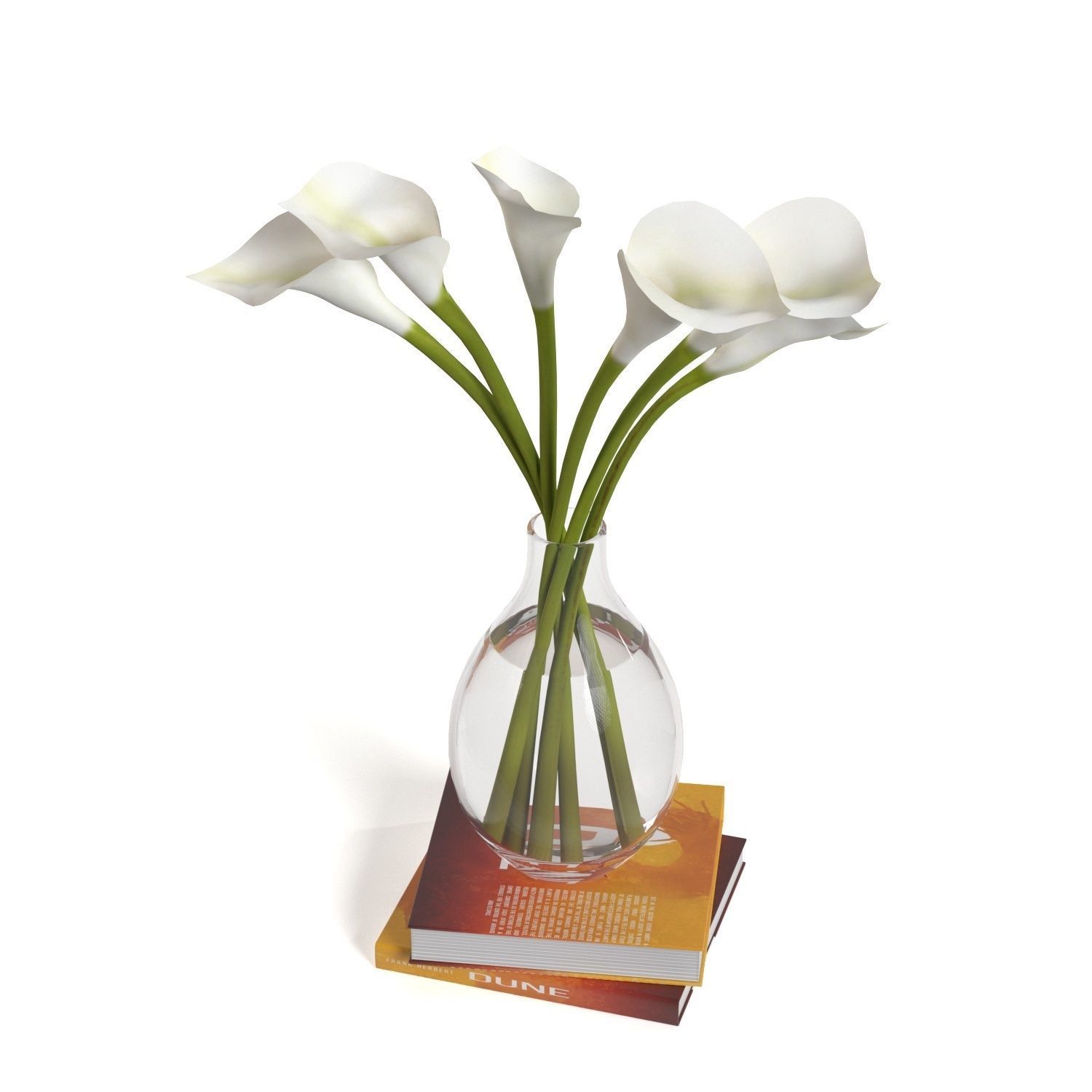Artificial Calla Lily Stem PBR 3D model_2