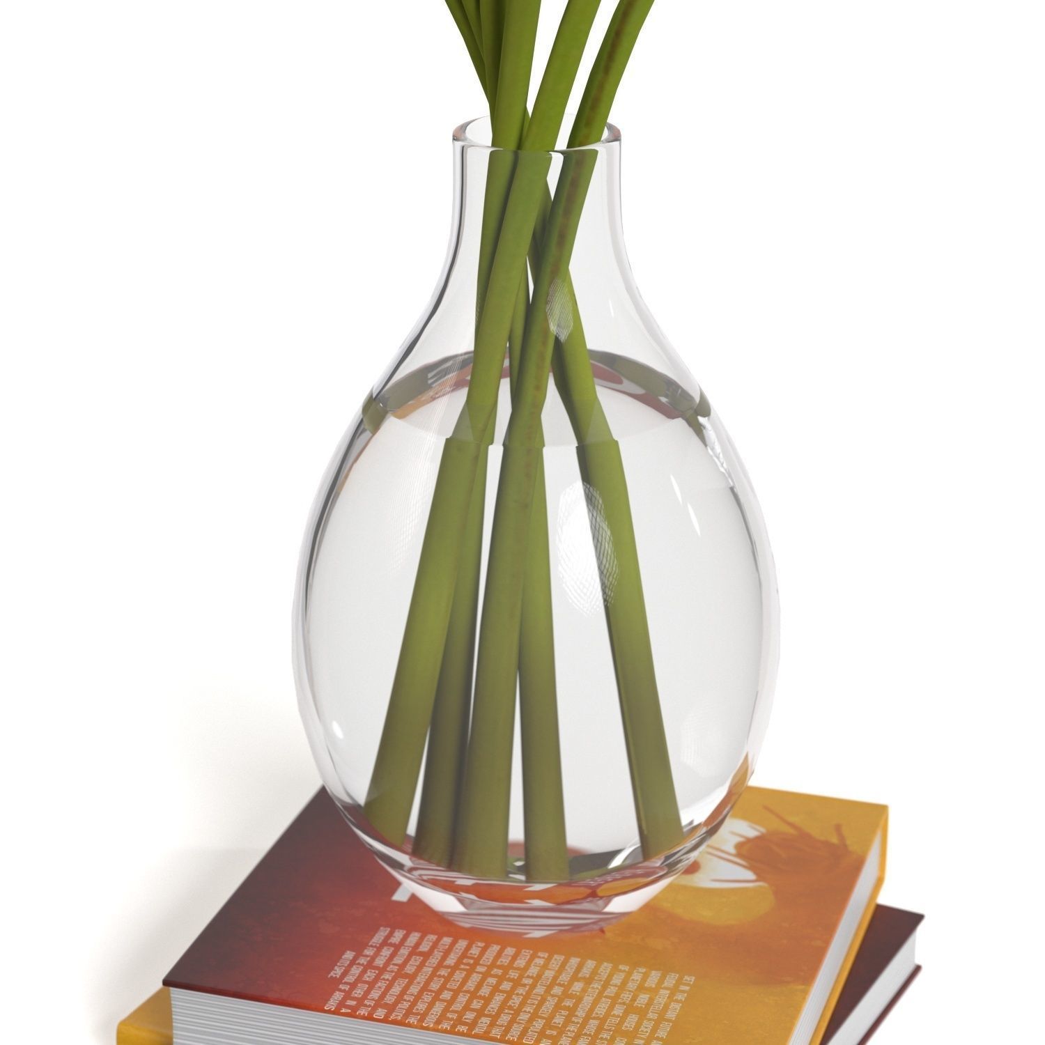 Artificial Calla Lily Stem PBR 3D model_3