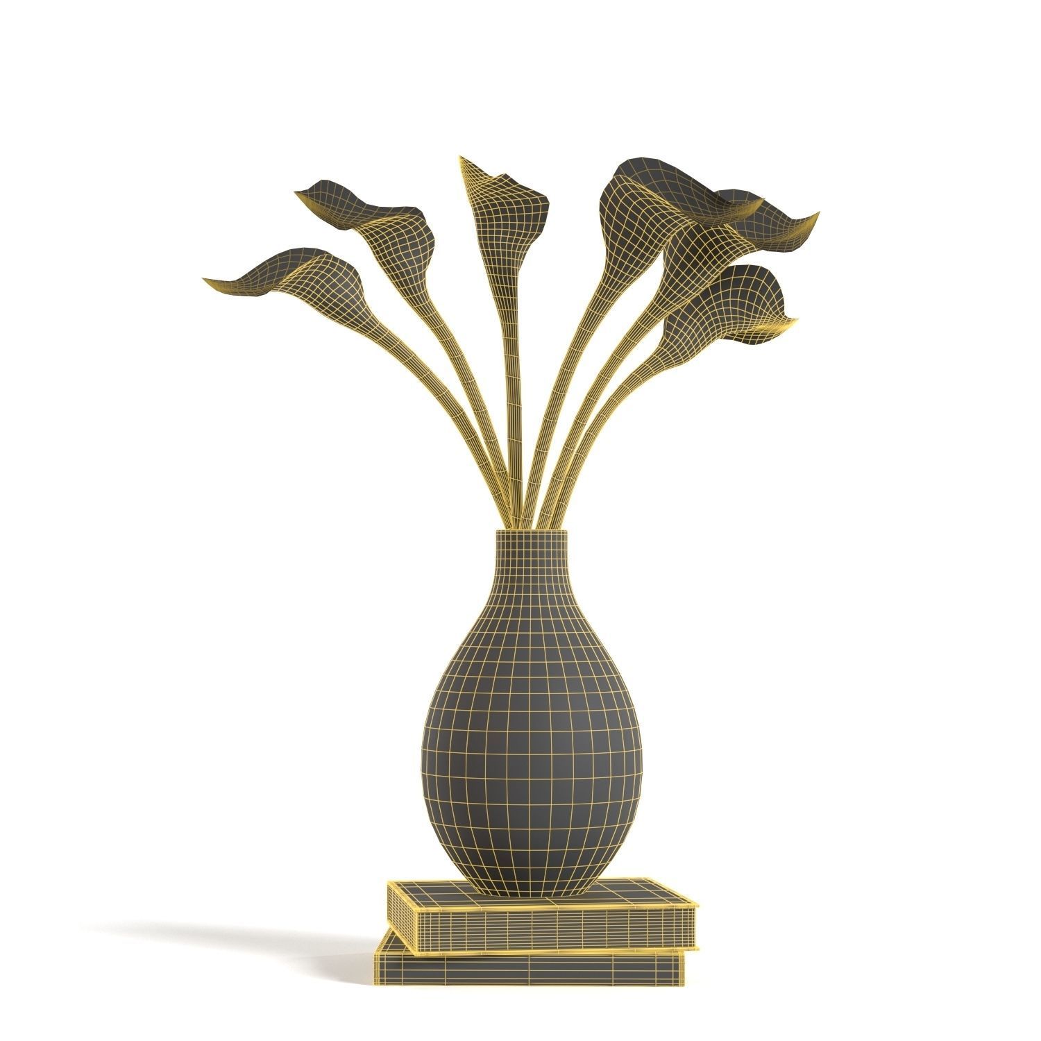 Artificial Calla Lily Stem PBR 3D model_5