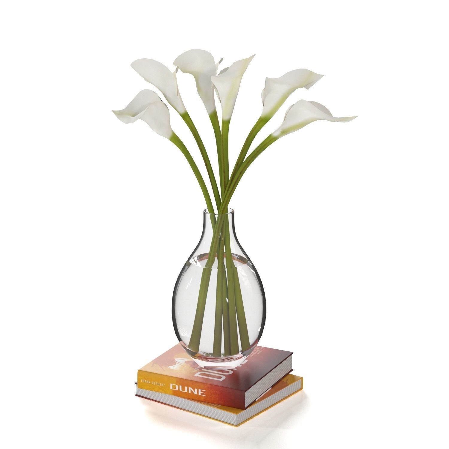 Artificial Calla Lily Stem PBR 3D model_4