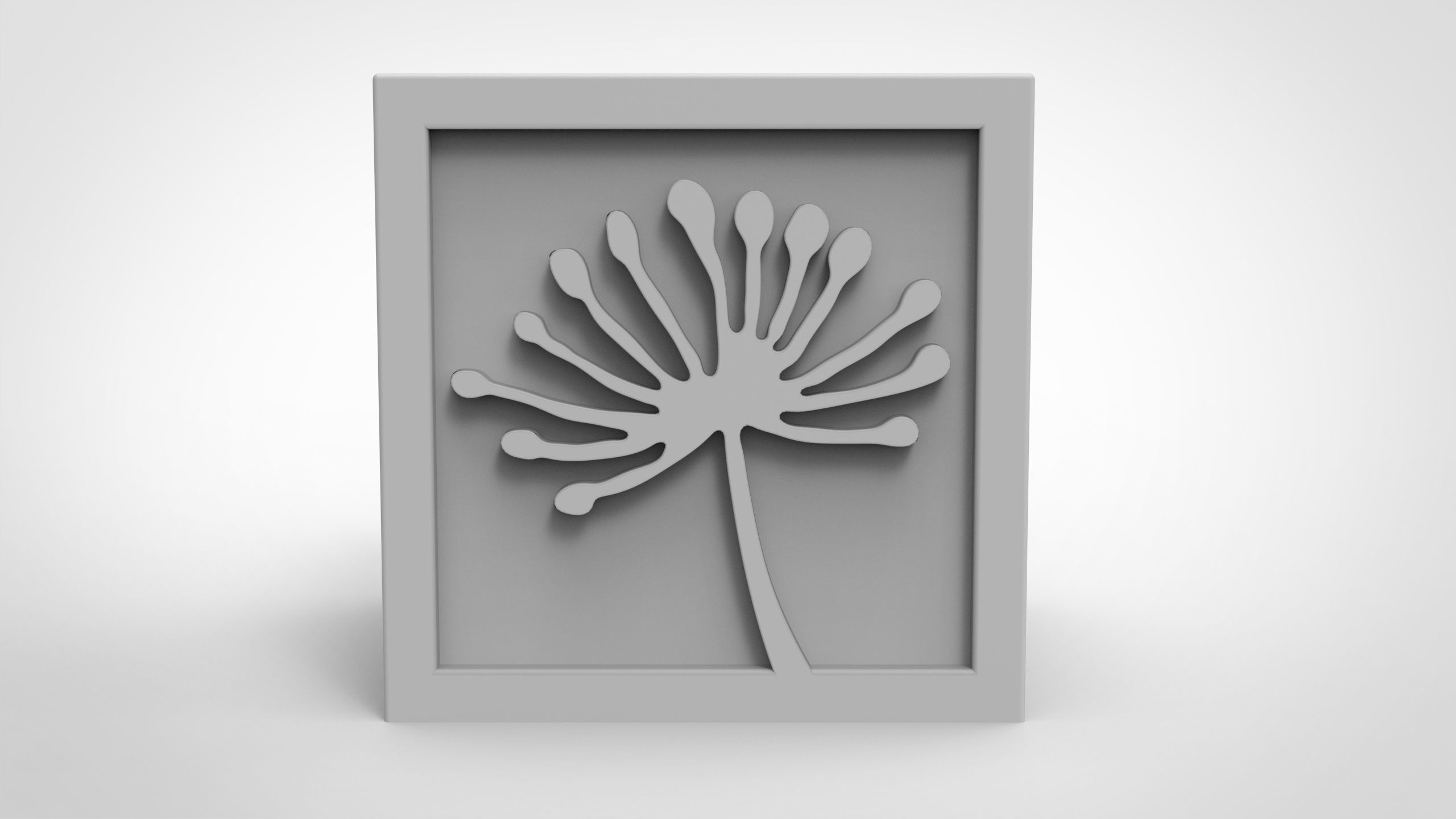 Dandelion relief pattern vase 3D print model_2