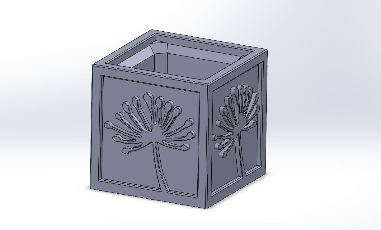 Dandelion relief pattern vase 3D print model_4