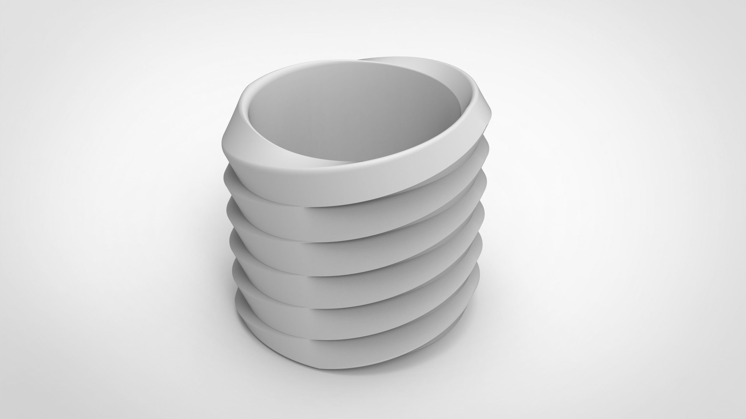 Thread pattern vase 3D print model_1