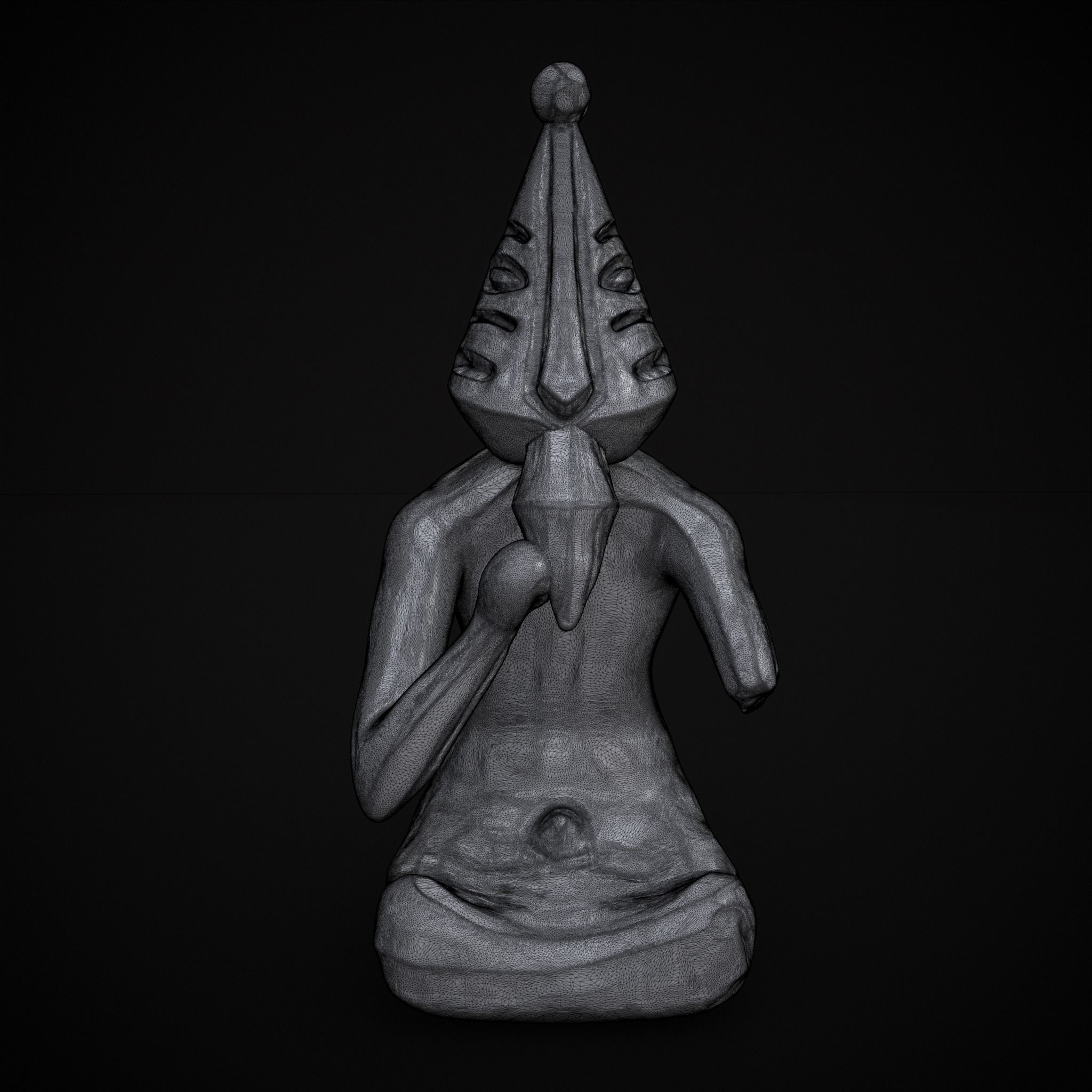Sitting God Statue  3D print model_5