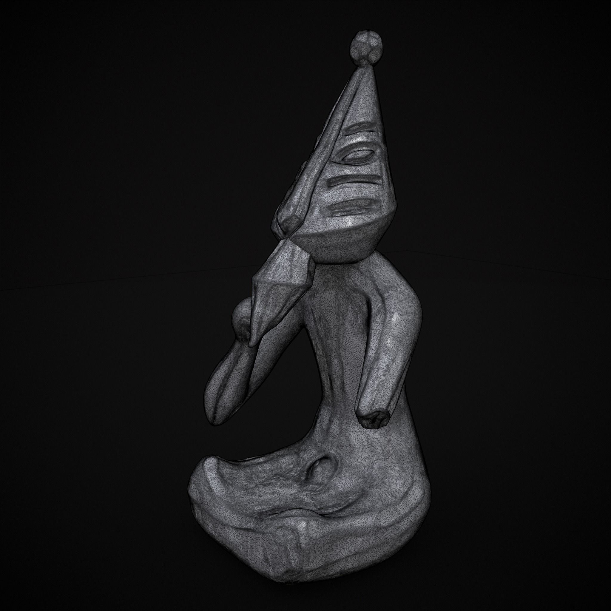 Sitting God Statue  3D print model_7