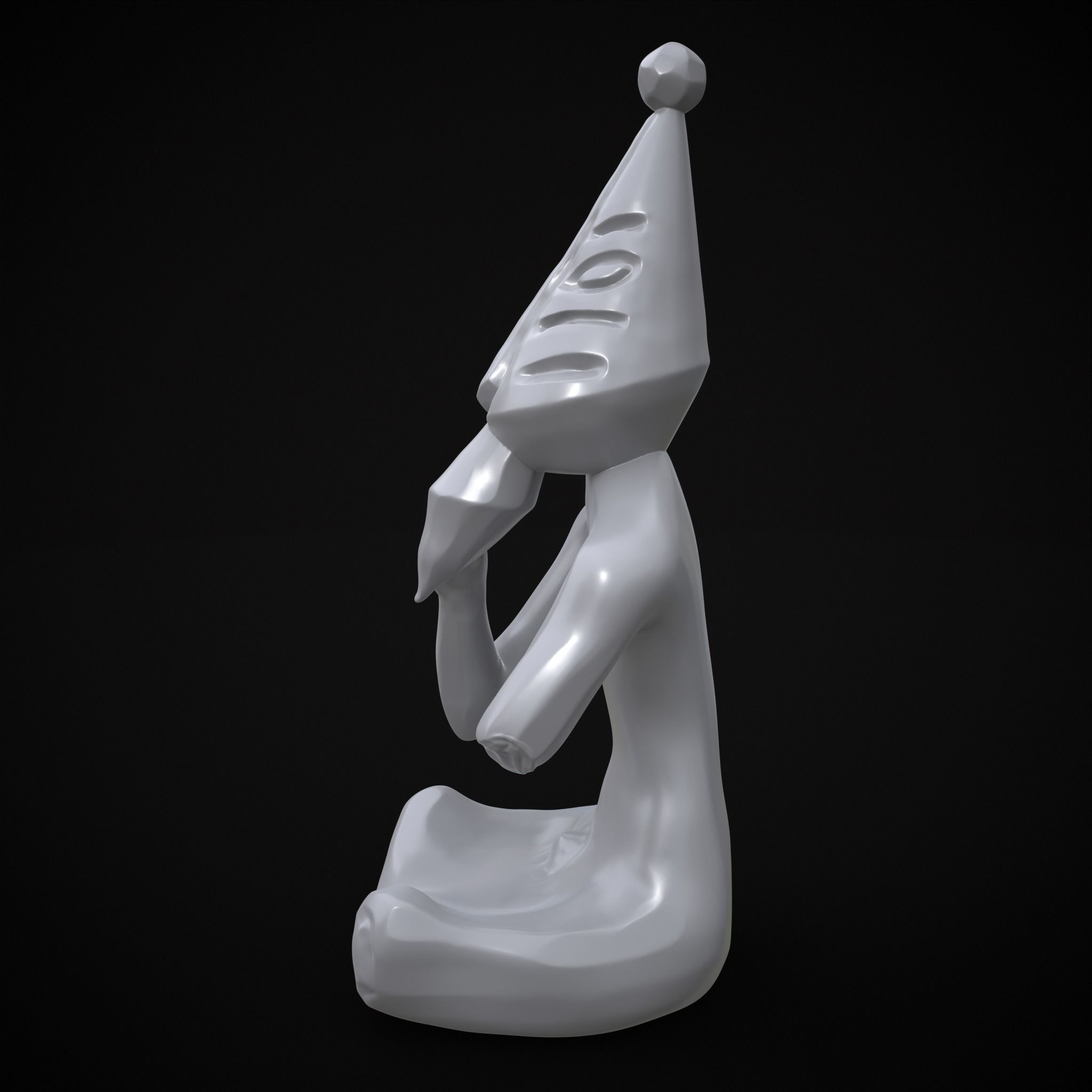 Sitting God Statue  3D print model_8