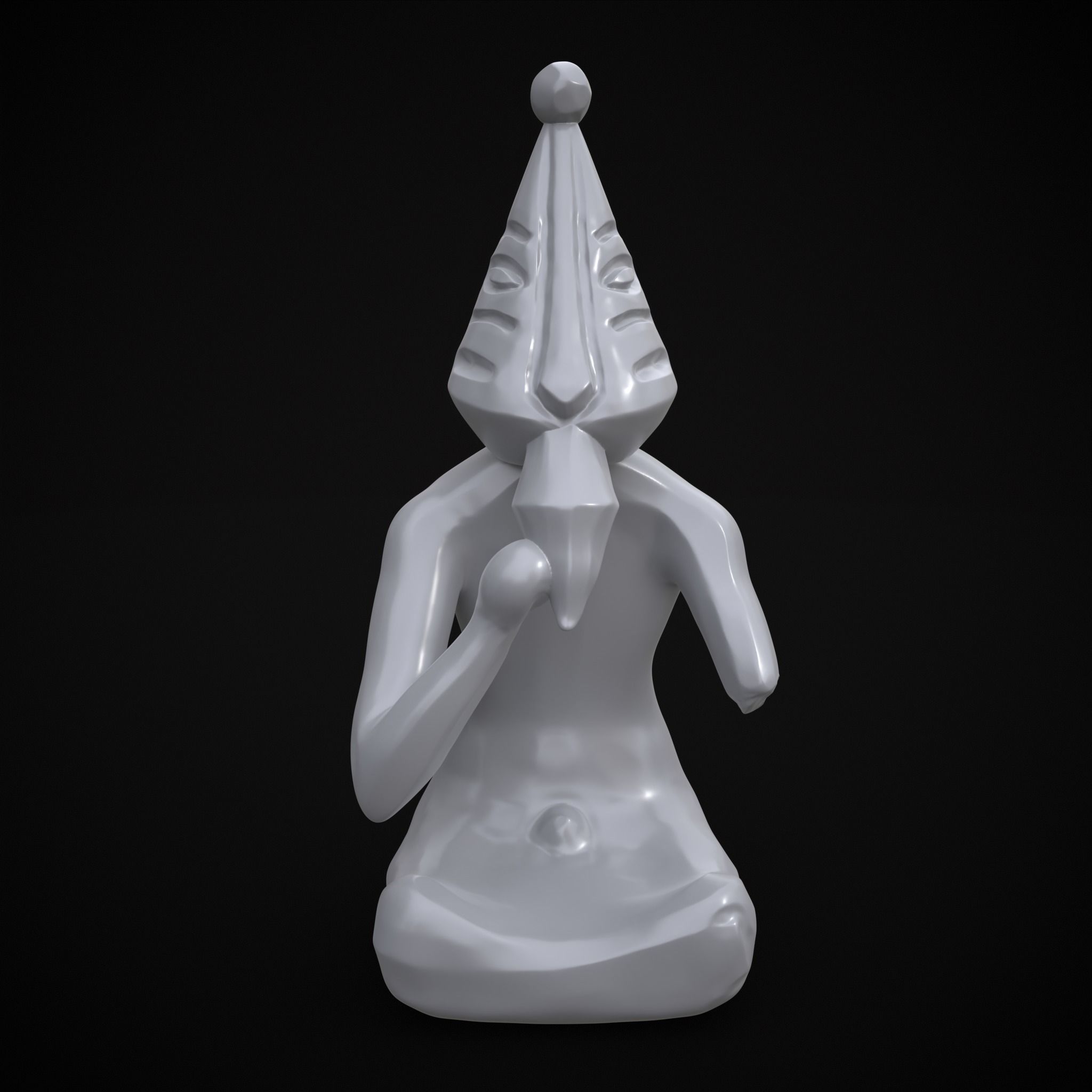 Sitting God Statue  3D print model_4
