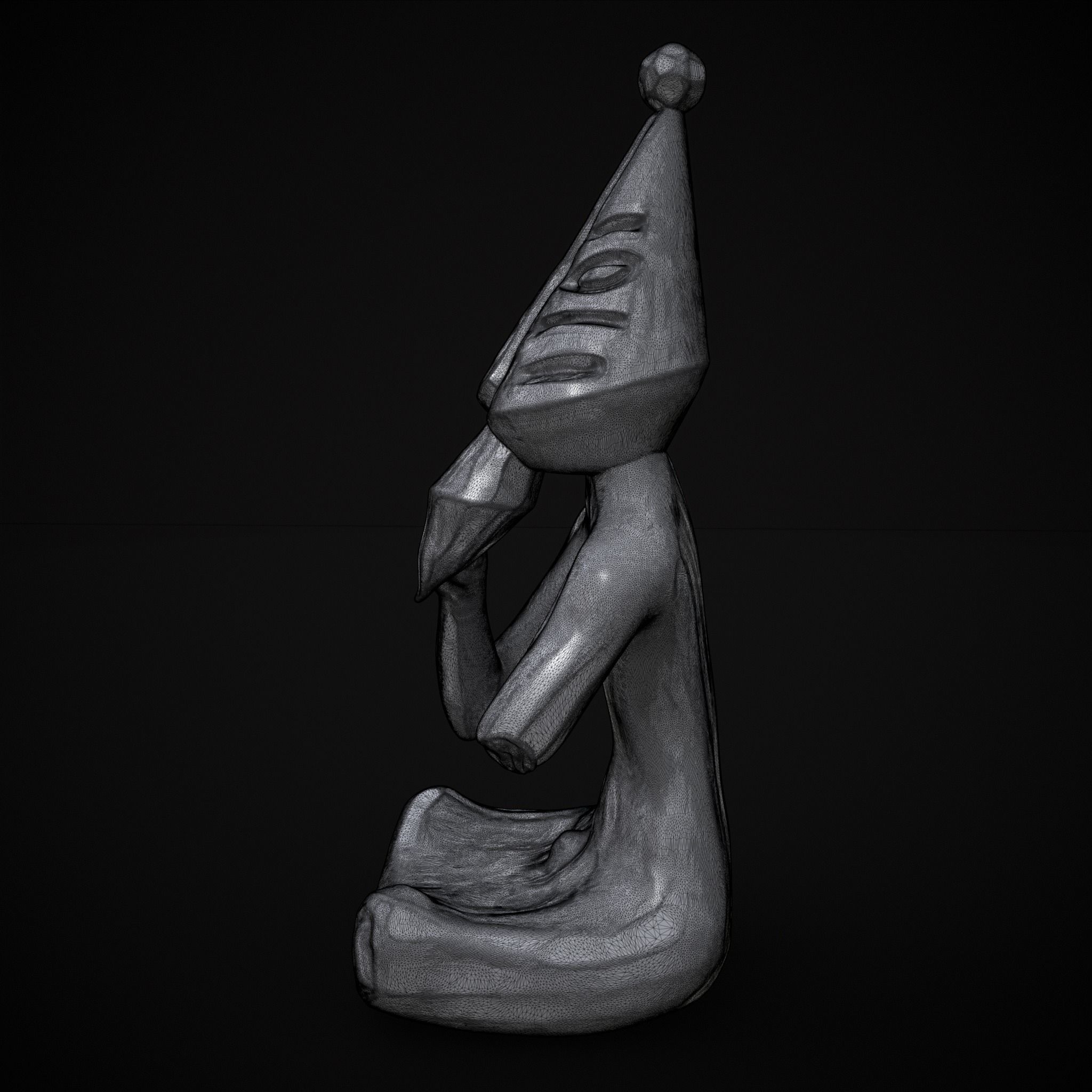 Sitting God Statue  3D print model_9