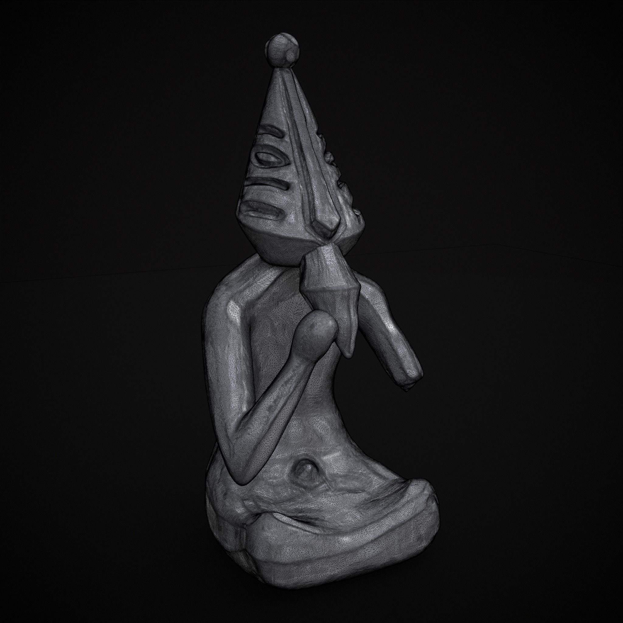 Sitting God Statue  3D print model_3