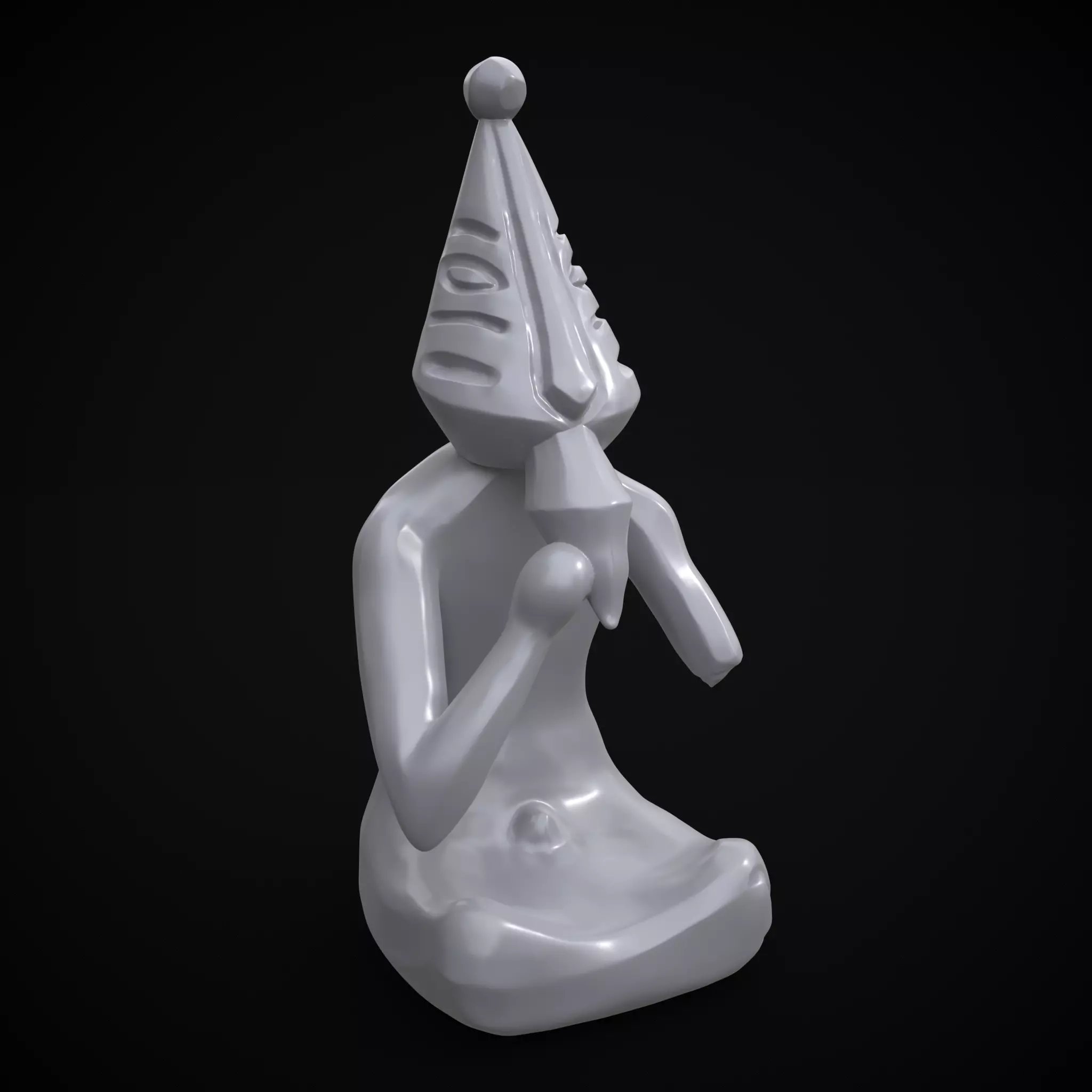 Sitting God Statue  3D print model_0