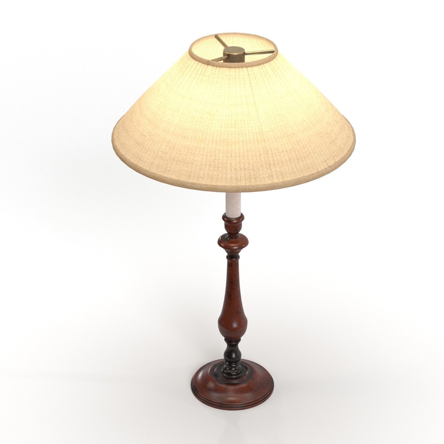Chilworth Candelstic Base Wood Table Lamp PBR 3D model_2