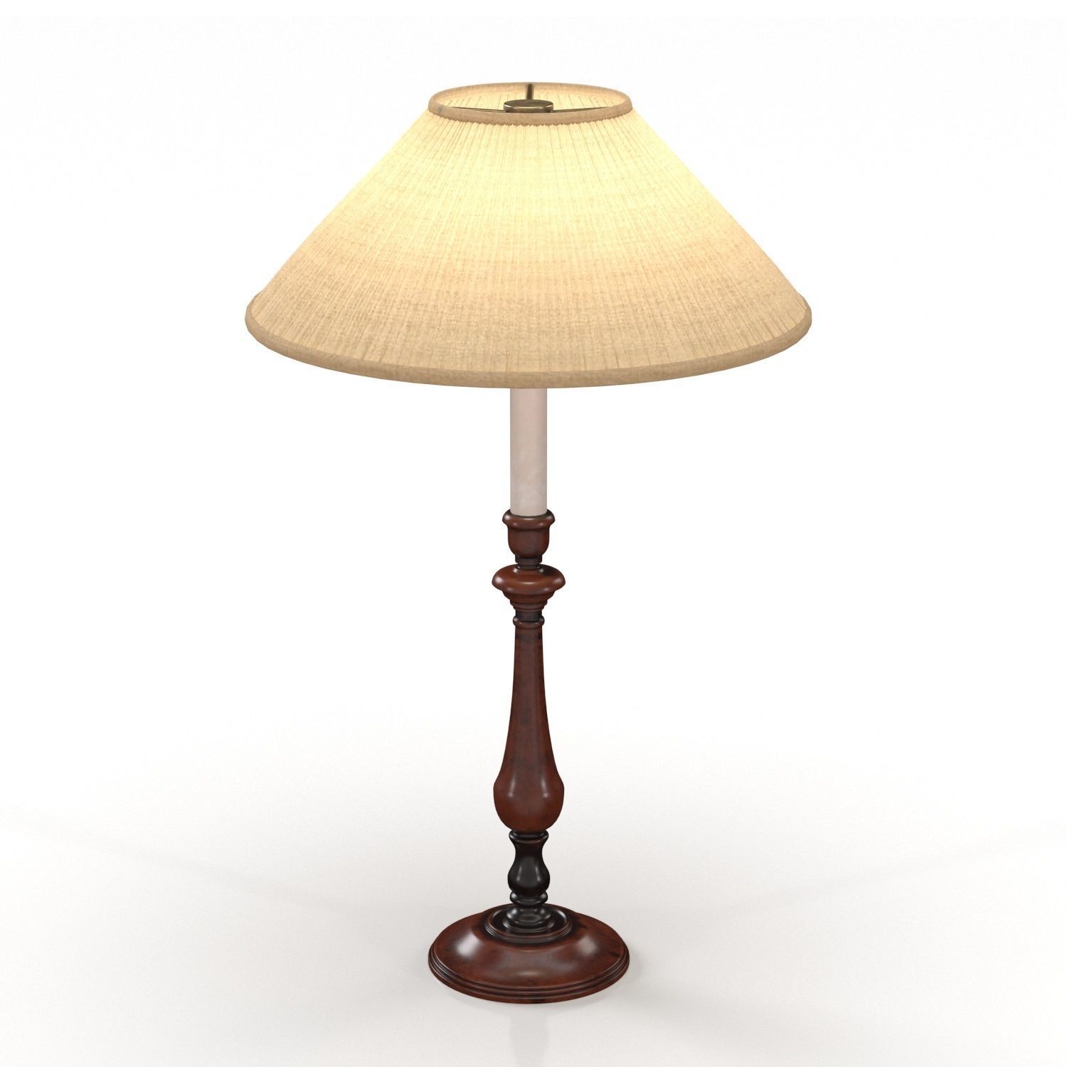 Chilworth Candelstic Base Wood Table Lamp PBR 3D model_1