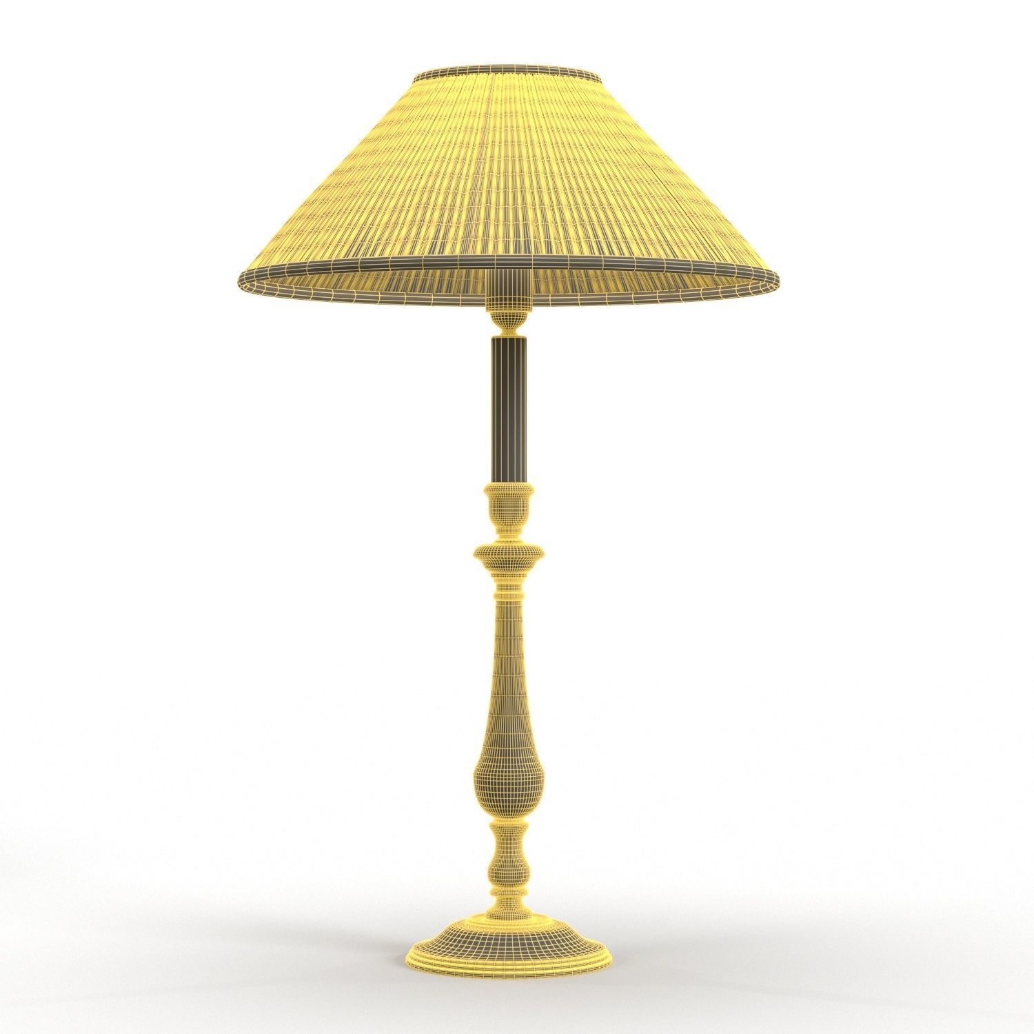 Chilworth Candelstic Base Wood Table Lamp PBR 3D model_5