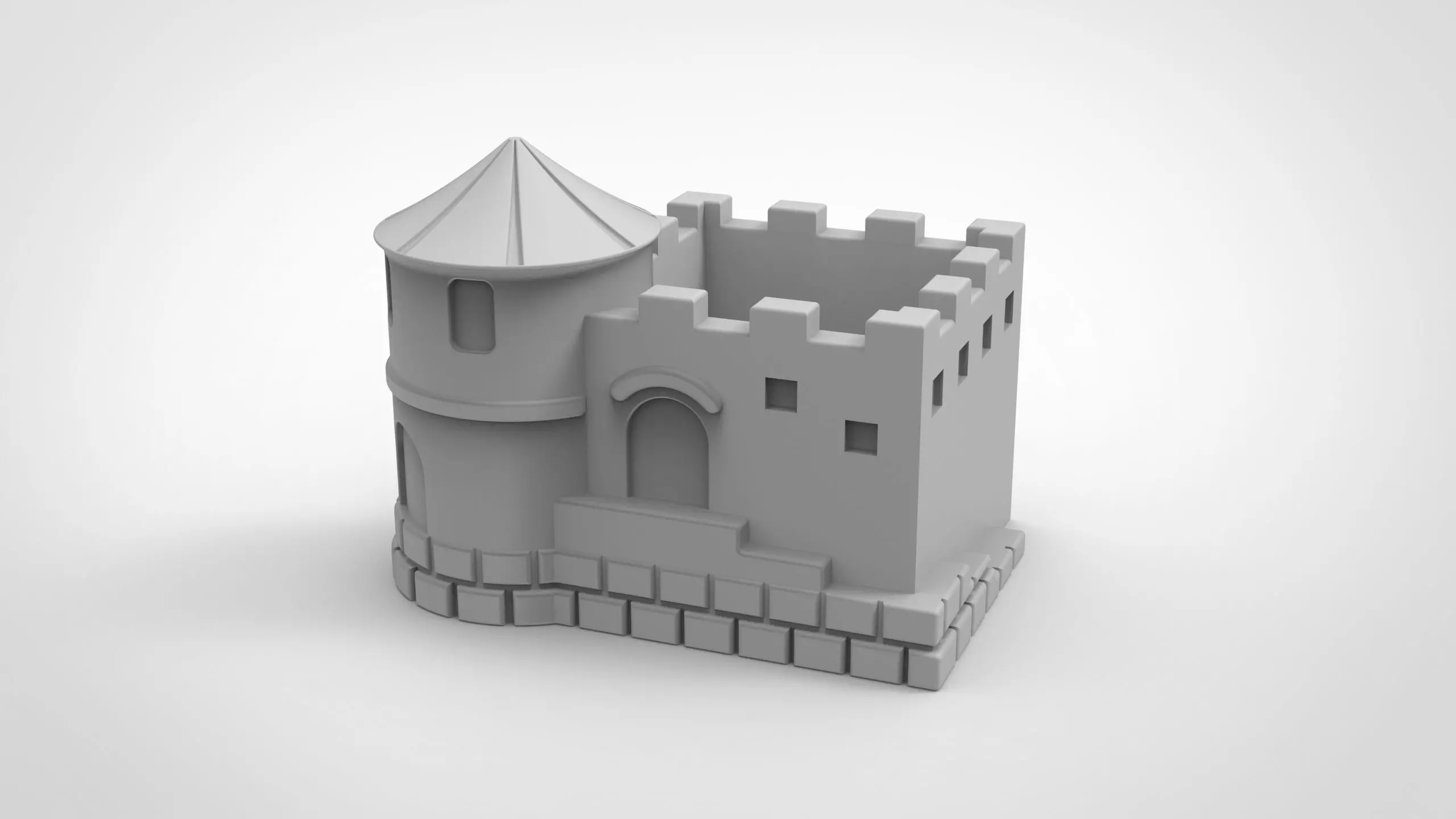 mini castle pattern vase 3D print model