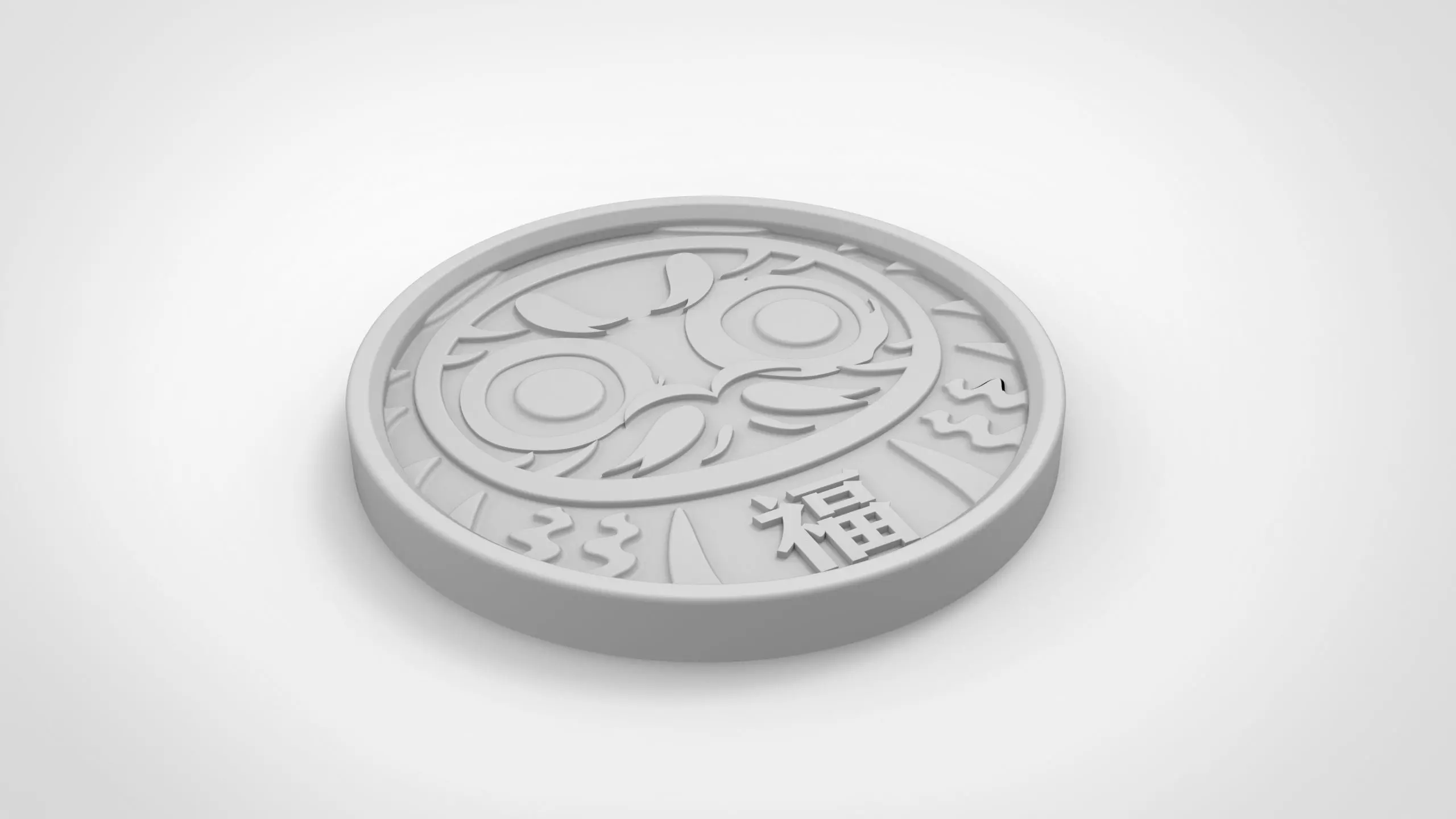 Bodhidharma pattern Coasters 3D print model