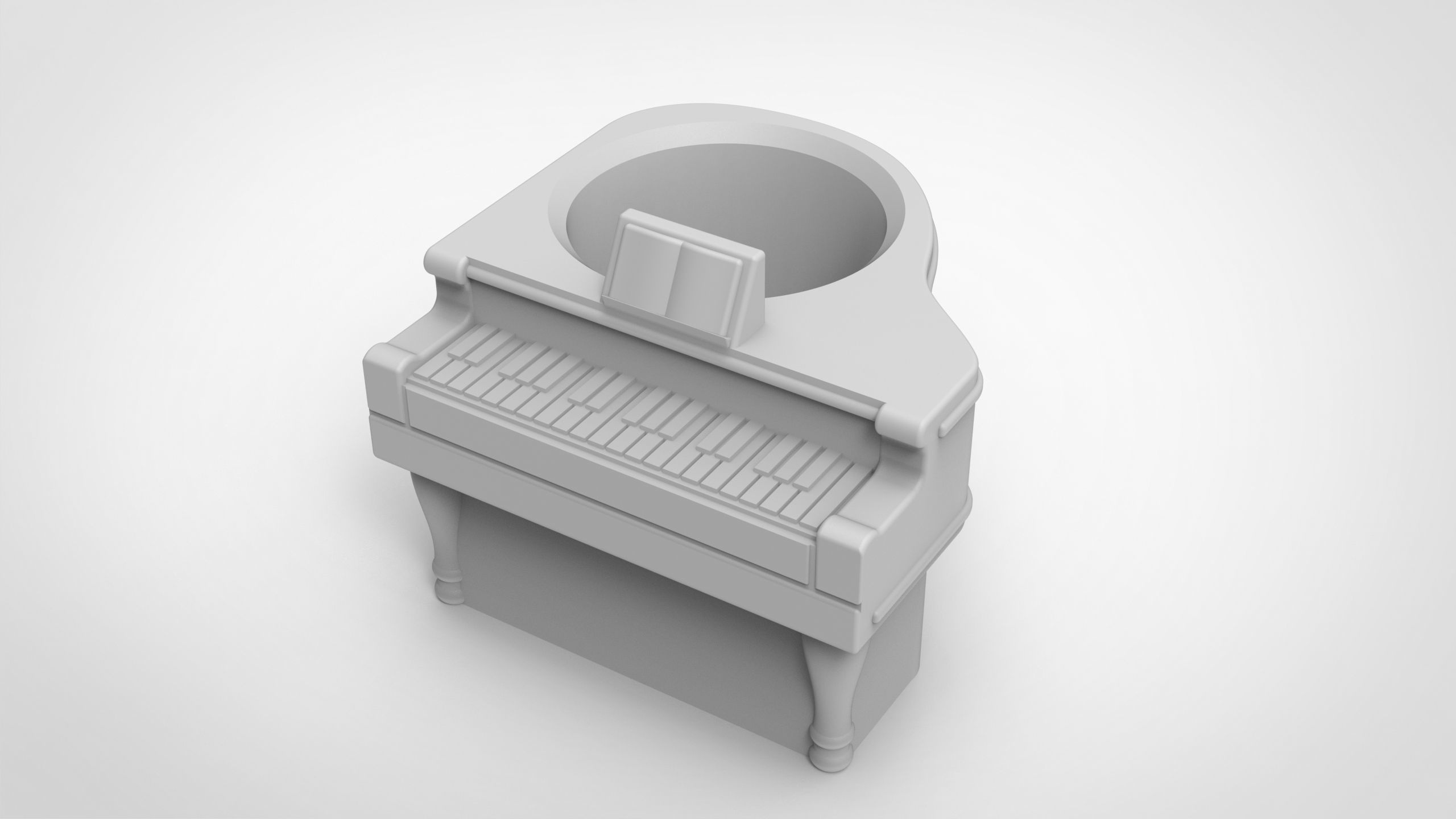 piano pattern vase 3D print model_1