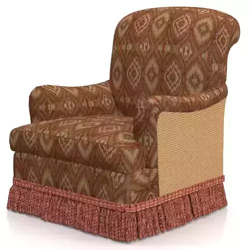 Custom Roll Arm Fringe Chair