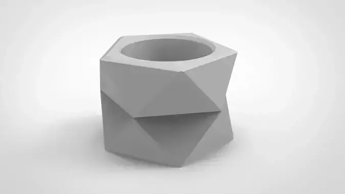 Double layer pentagon pattern vase