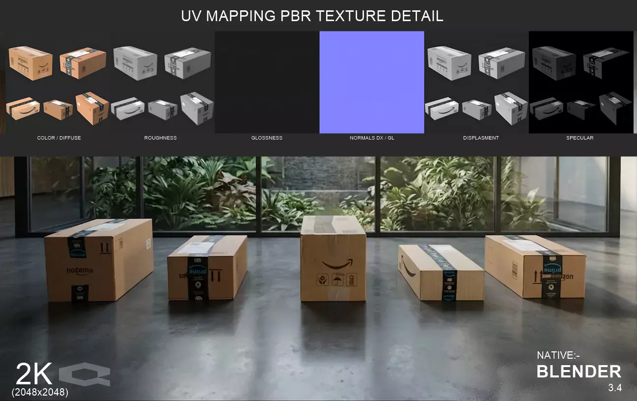 Amazon Boxes Low-poly 3D model