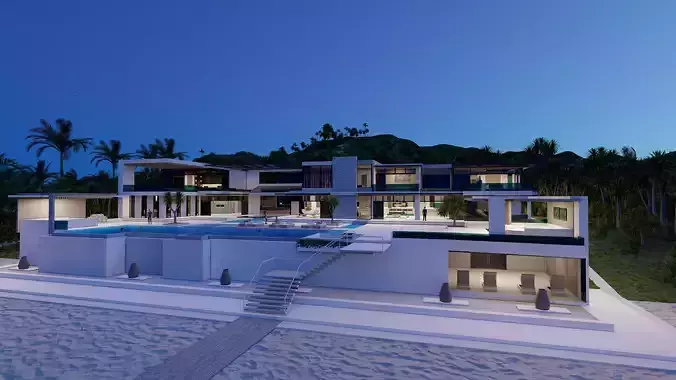 Casa Scene-villa-modern house 3D model