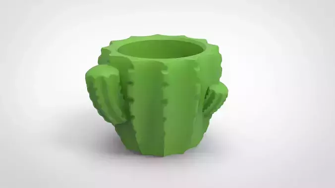 tall cactus pattern vase