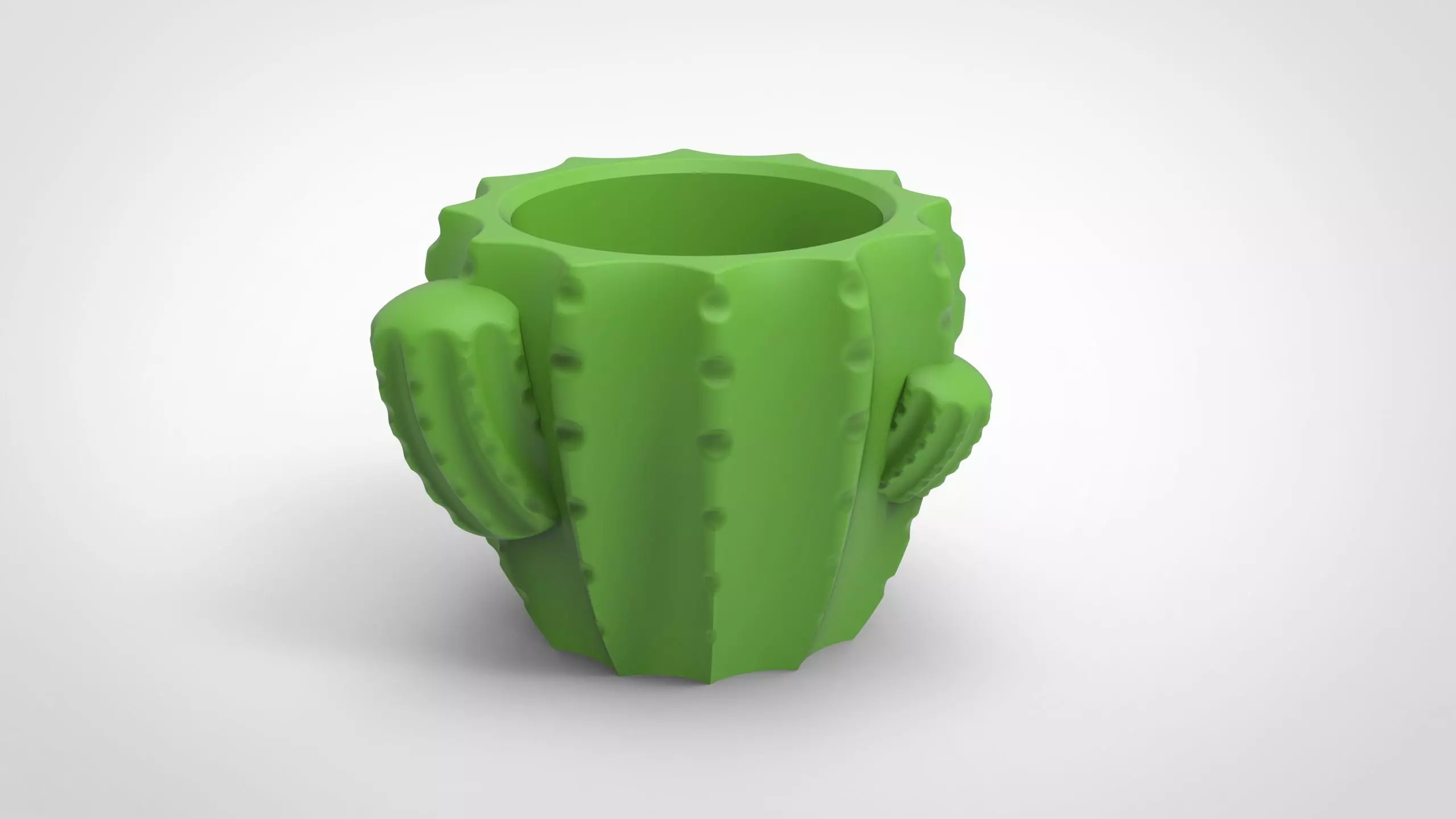 tall cactus pattern vase 3D print model_0