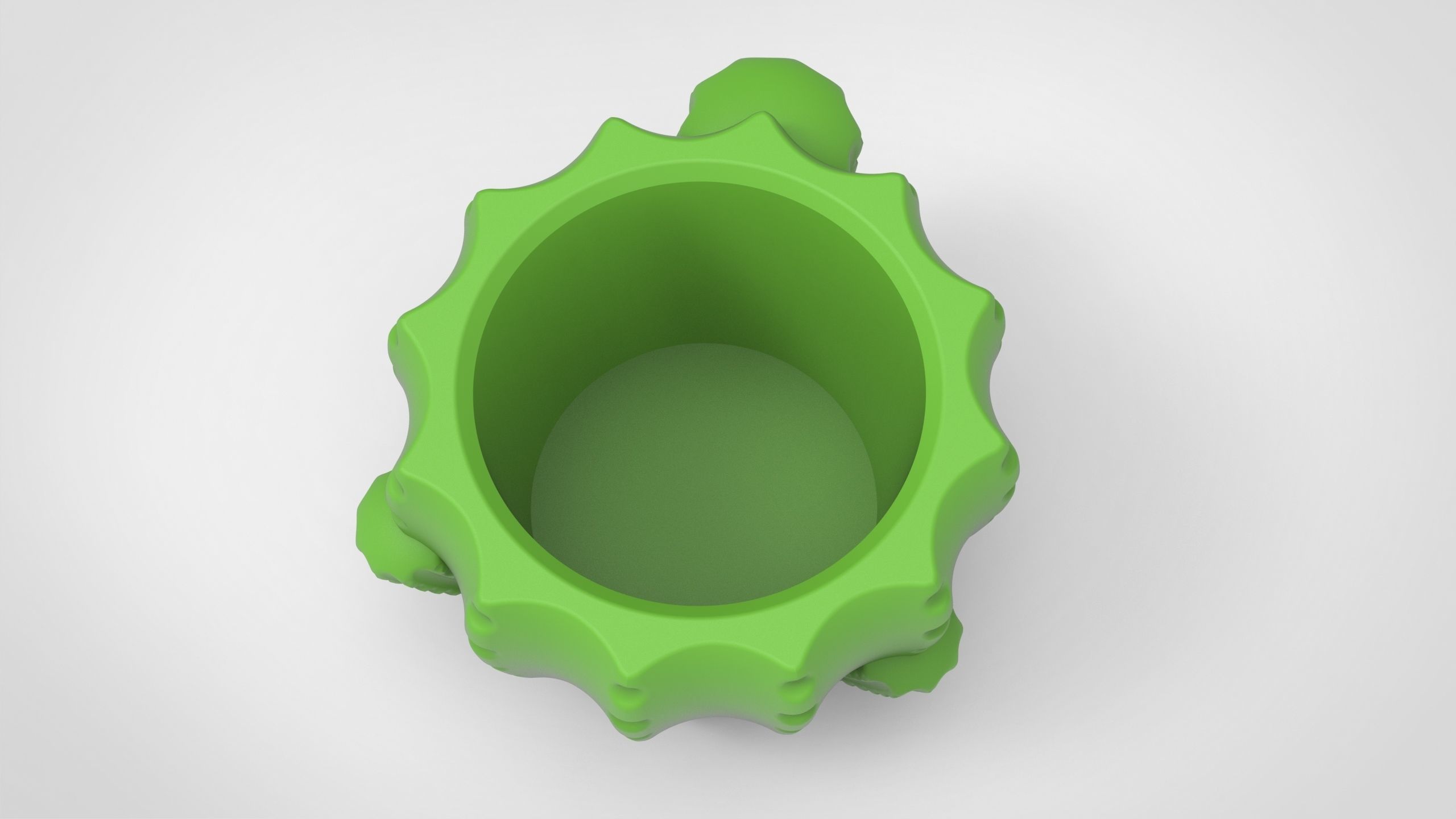 tall cactus pattern vase 3D print model_2