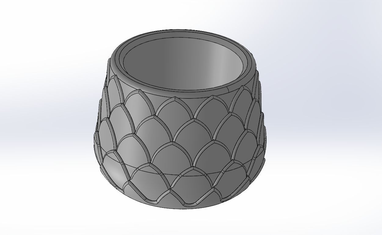 pineapple pattern vase 2 3D print model_2