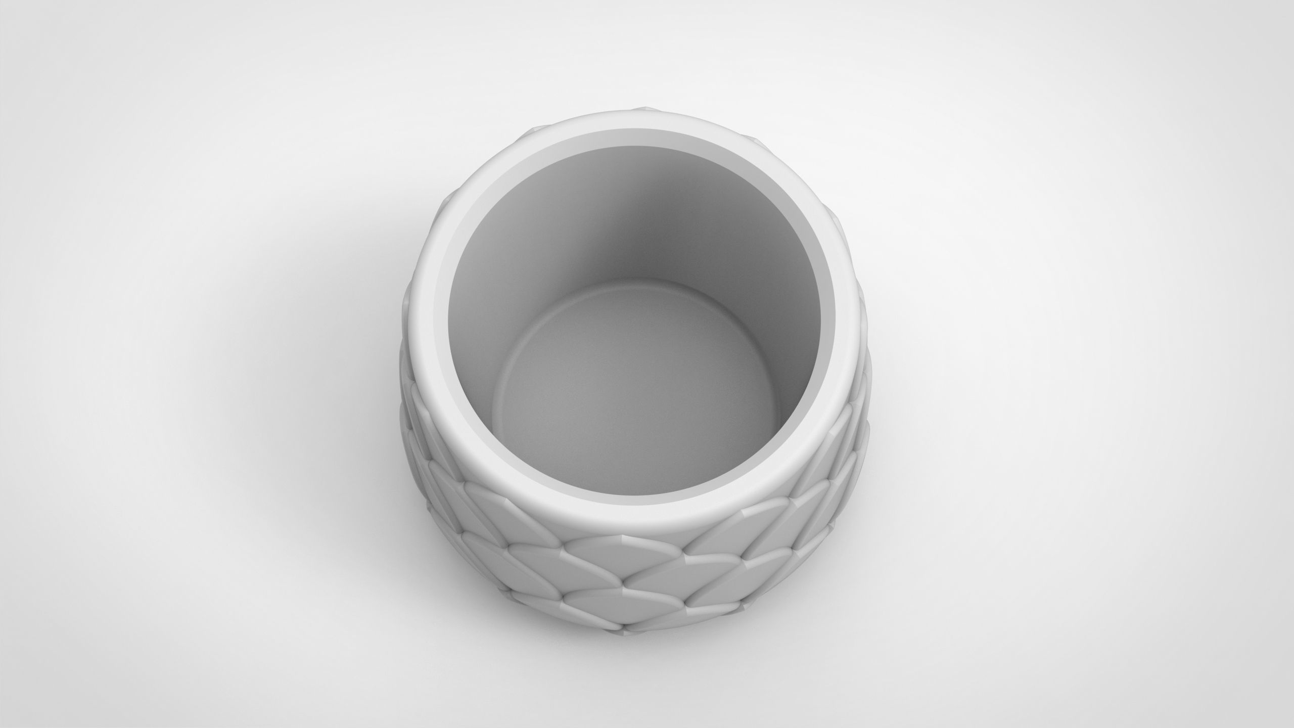 pineapple pattern vase 2 3D print model_1