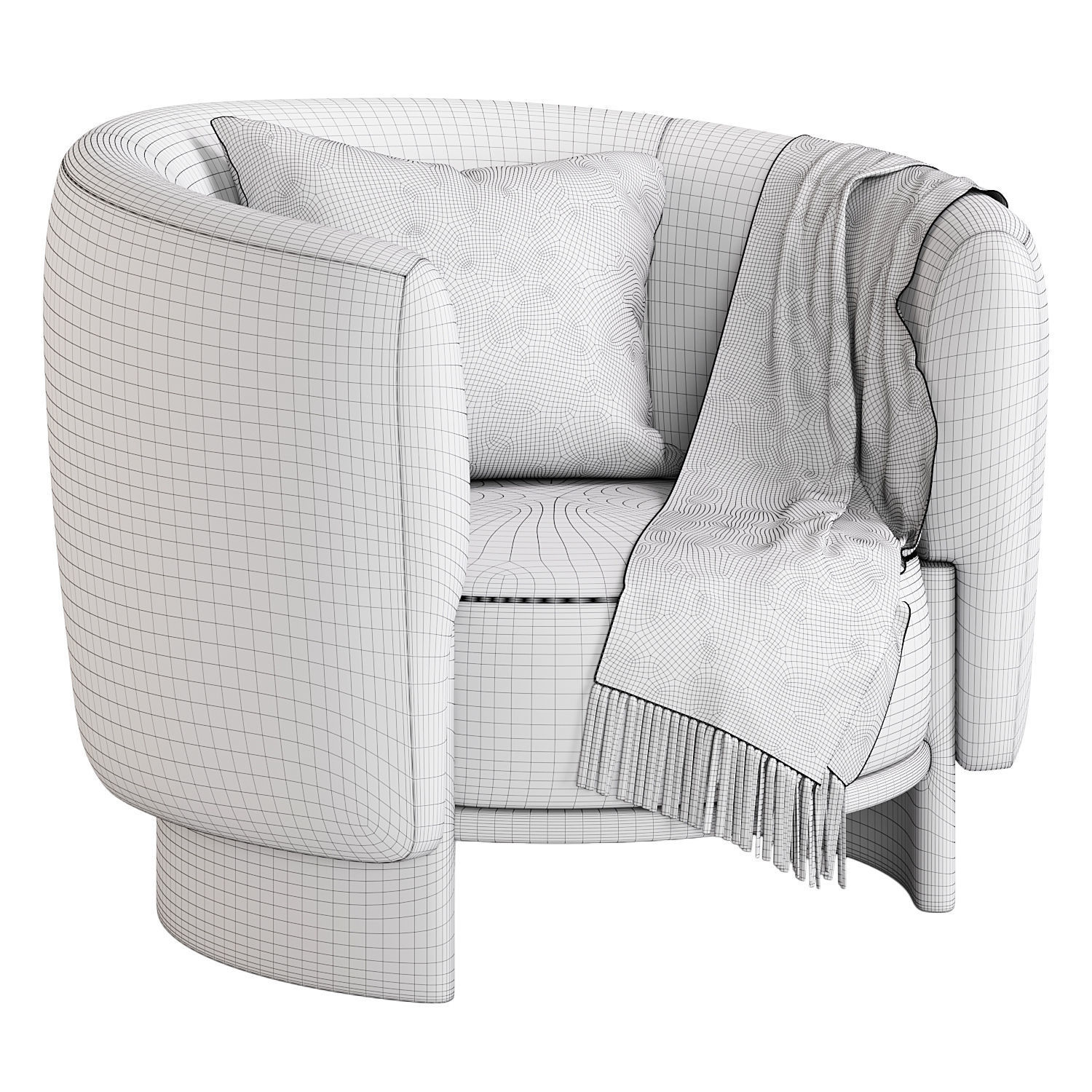 Hug Armchair  3D model_2