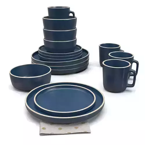 Gibson Home Zuma 16 Piece Round Kitchen Dinnerware Set PBR