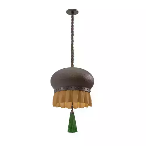 Hamared Metal Body With Lower Fabric Skirt Hanging Light PBR