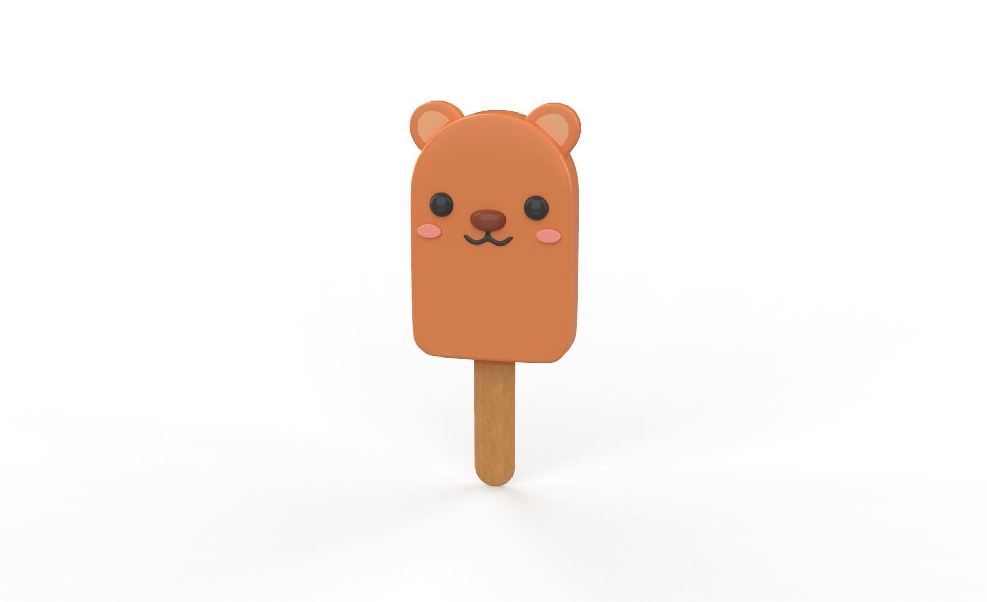 Cartoon Bear Ice Cream Cute  Low-poly 3D model_1