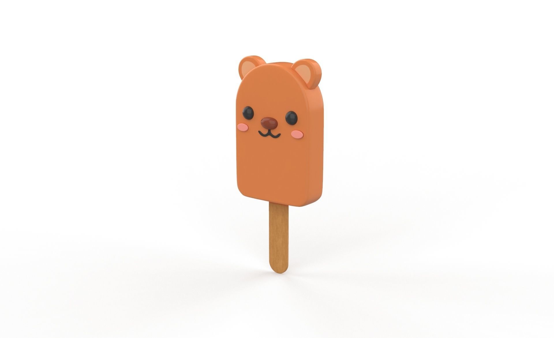 Cartoon Bear Ice Cream Cute  Low-poly 3D model_10