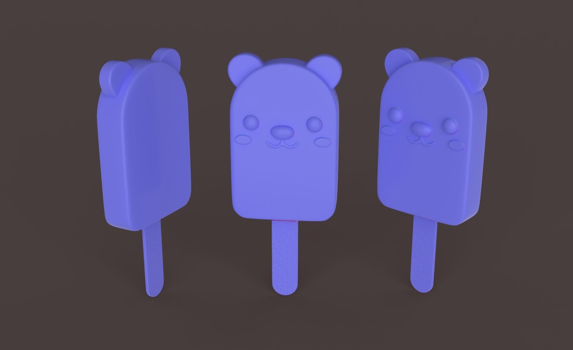 Cartoon Bear Ice Cream Cute  Low-poly 3D model_24