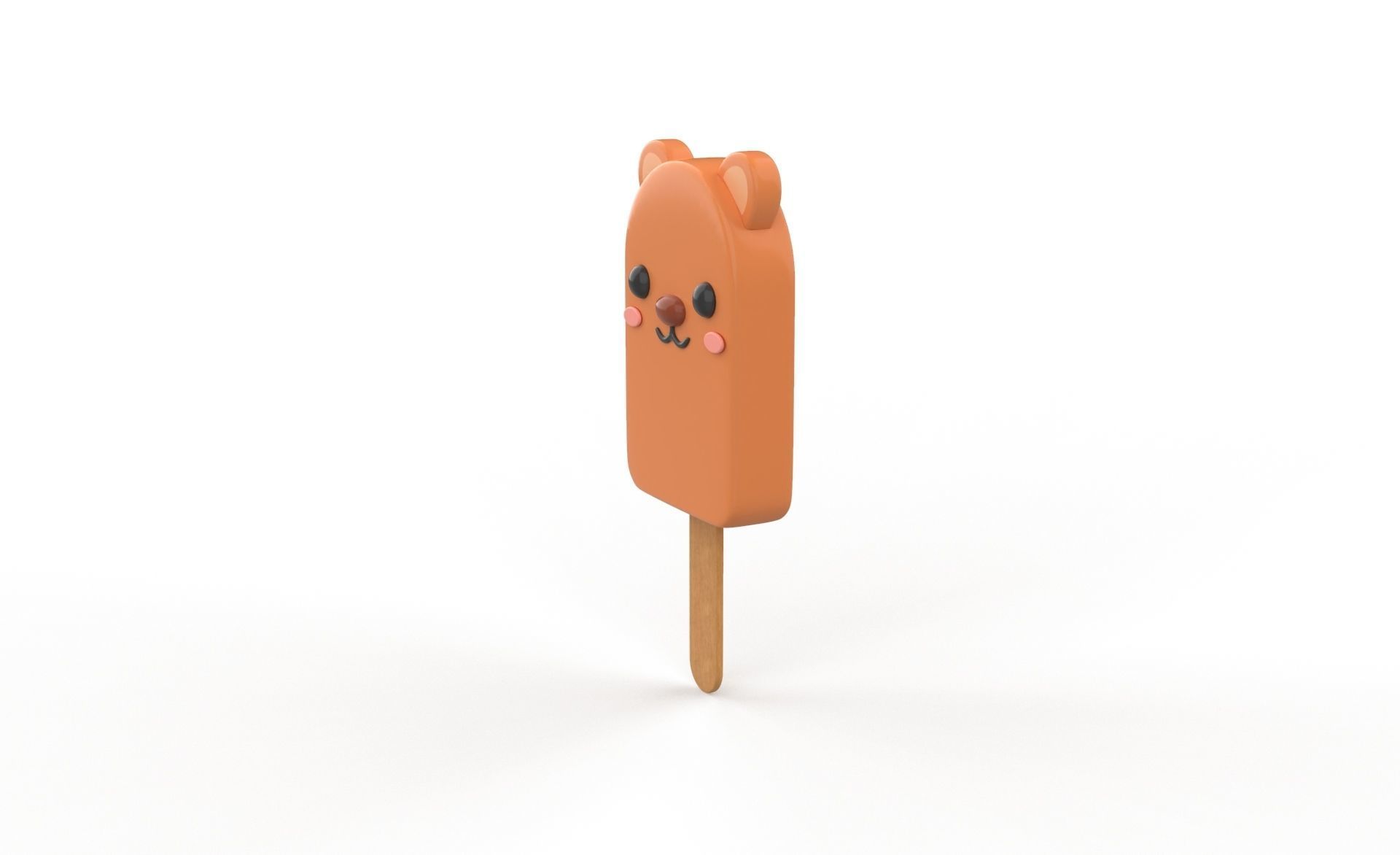 Cartoon Bear Ice Cream Cute  Low-poly 3D model_11