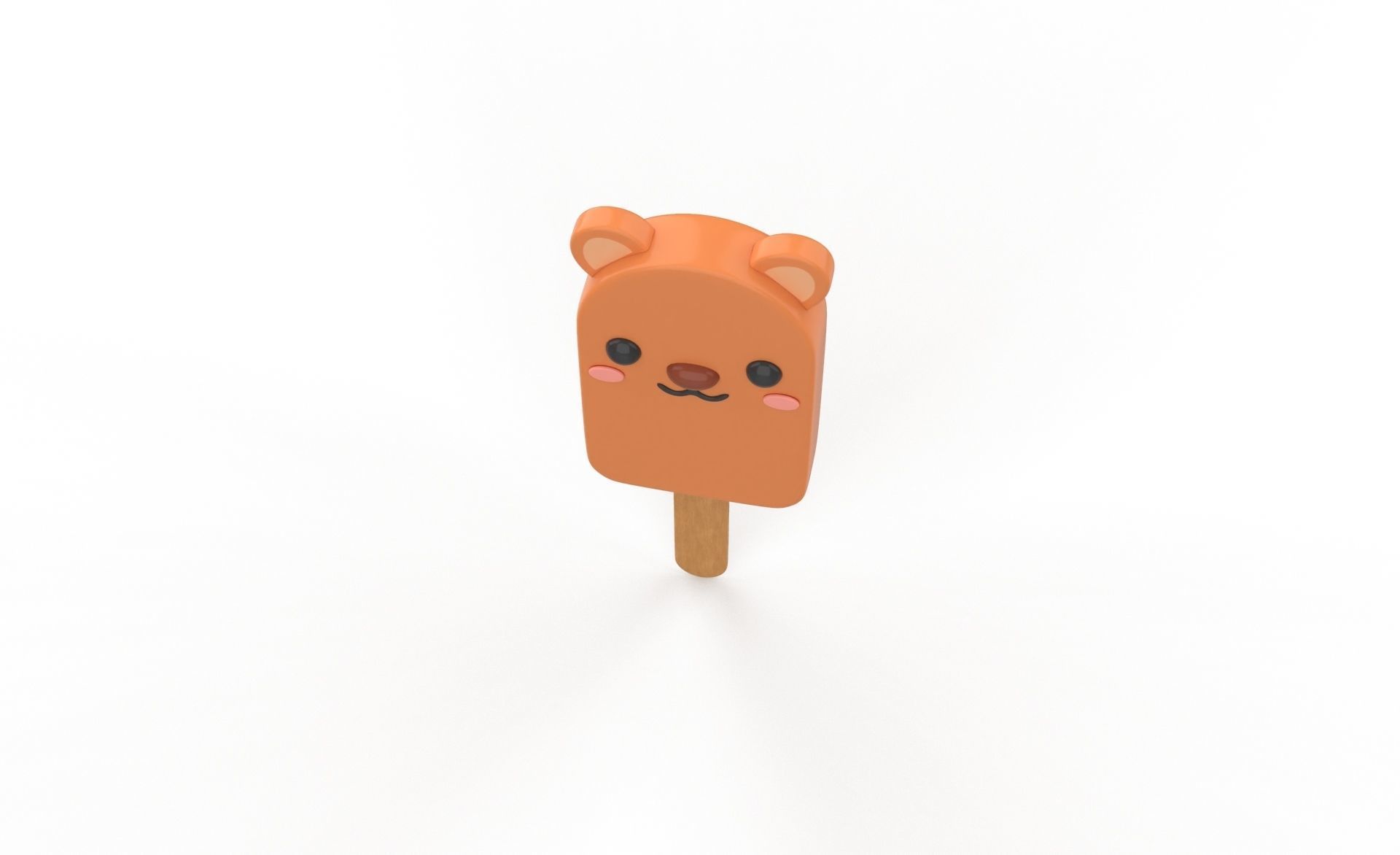 Cartoon Bear Ice Cream Cute  Low-poly 3D model_2
