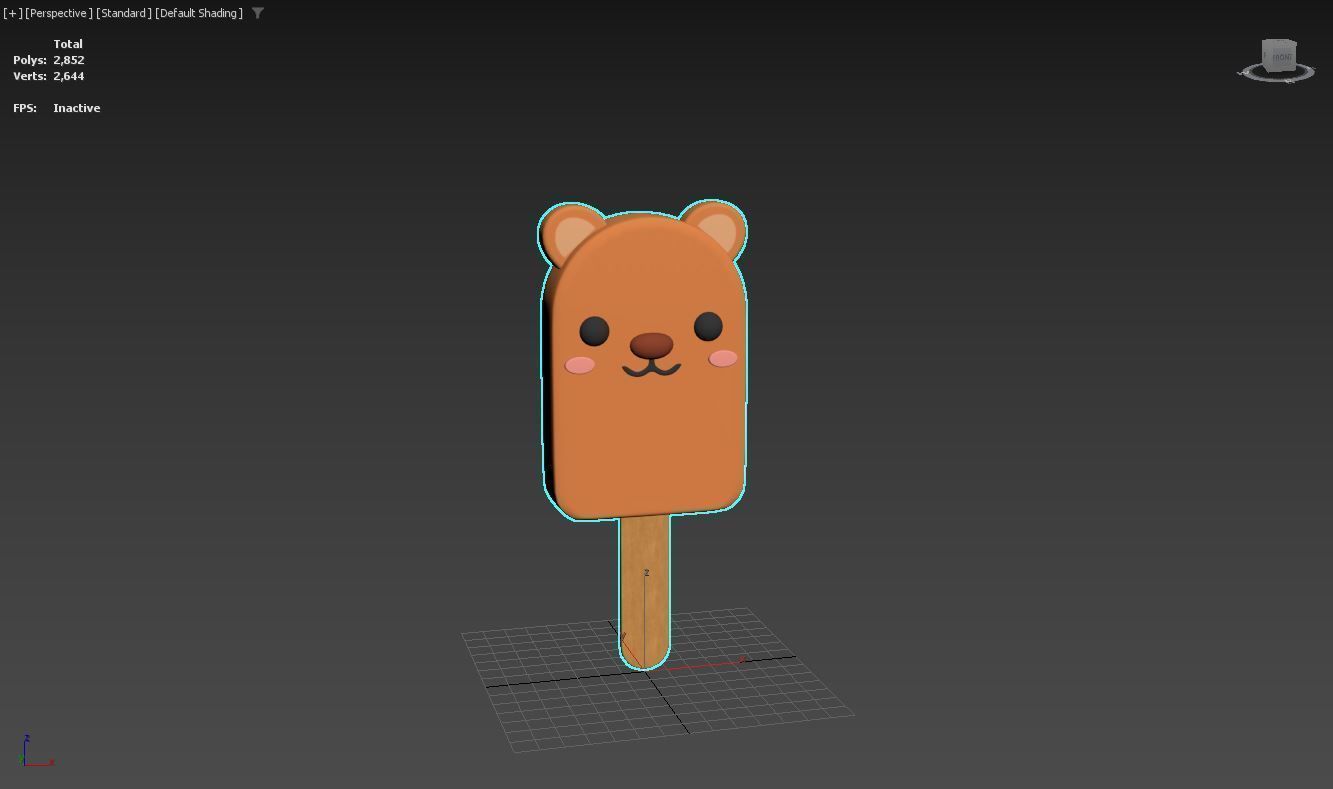 Cartoon Bear Ice Cream Cute  Low-poly 3D model_8